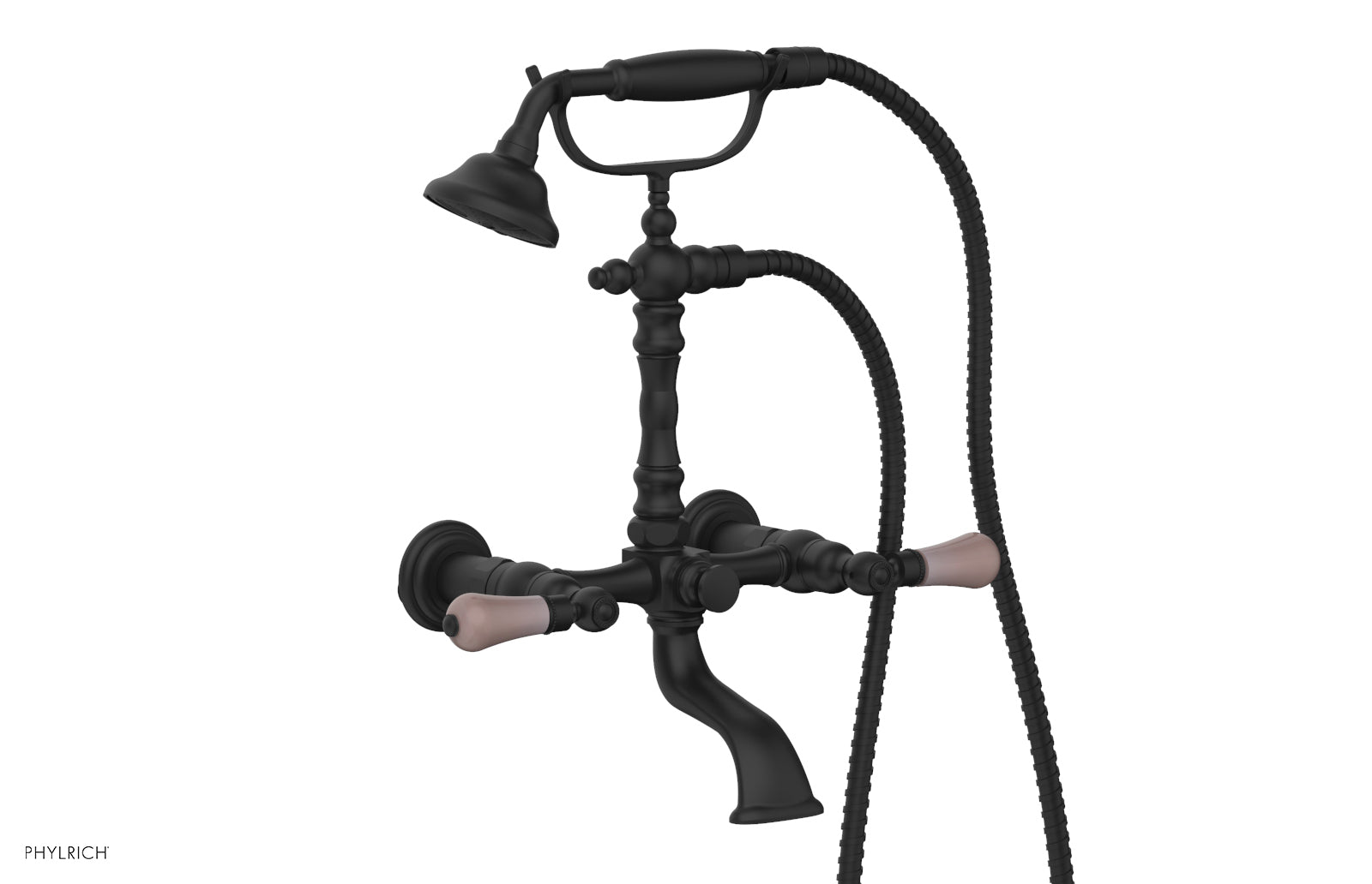 Phylrich REGENT Exposed Tub & Hand Shower - Pink Onyx Handle