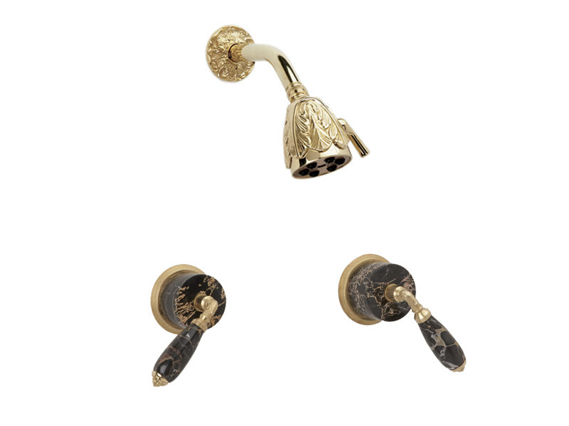 polished brass shower set