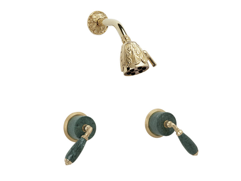 polished brass shower set