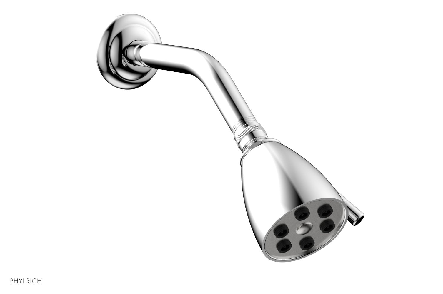 polished chrome shower head