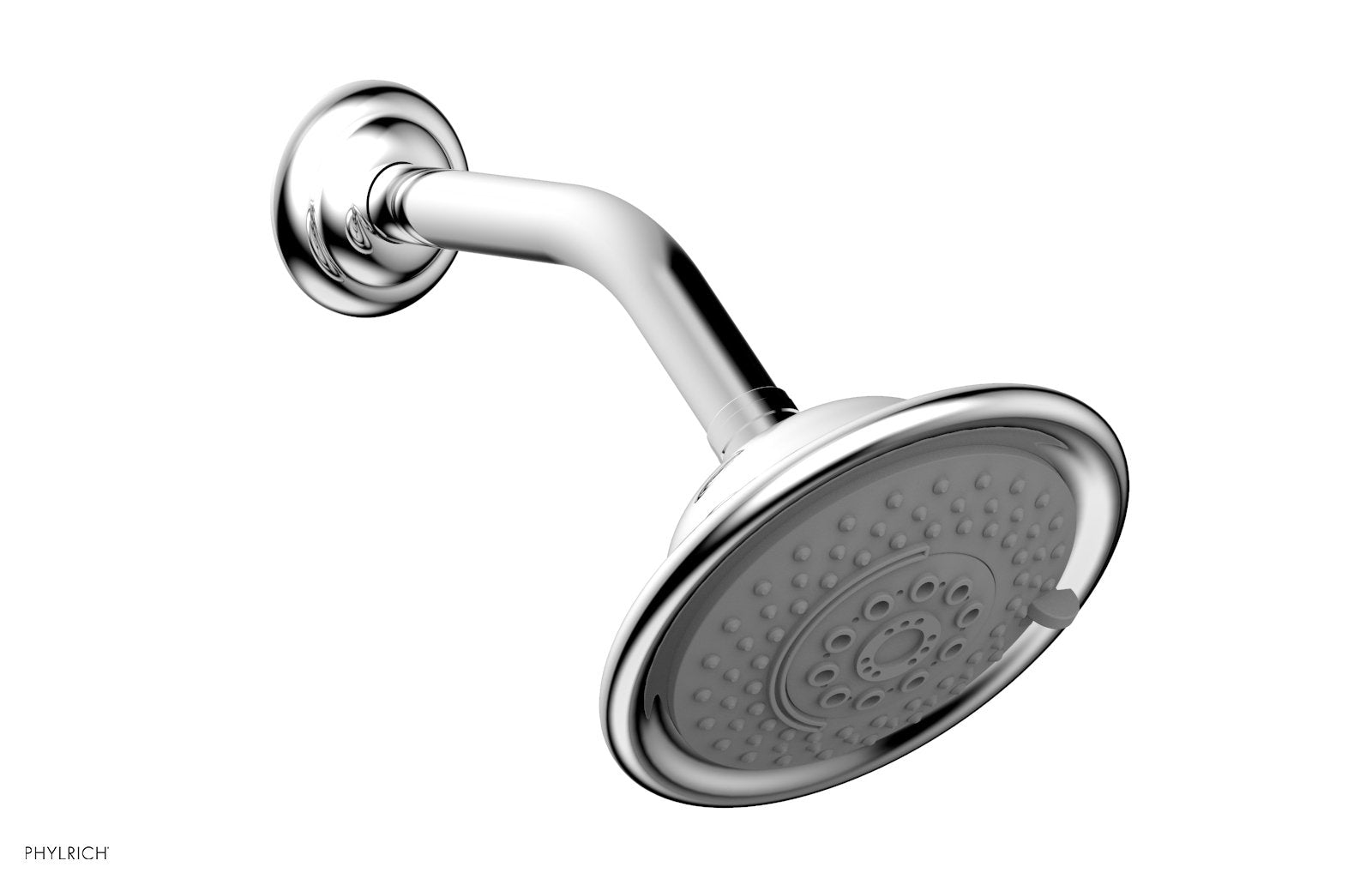 polished chrome shower head