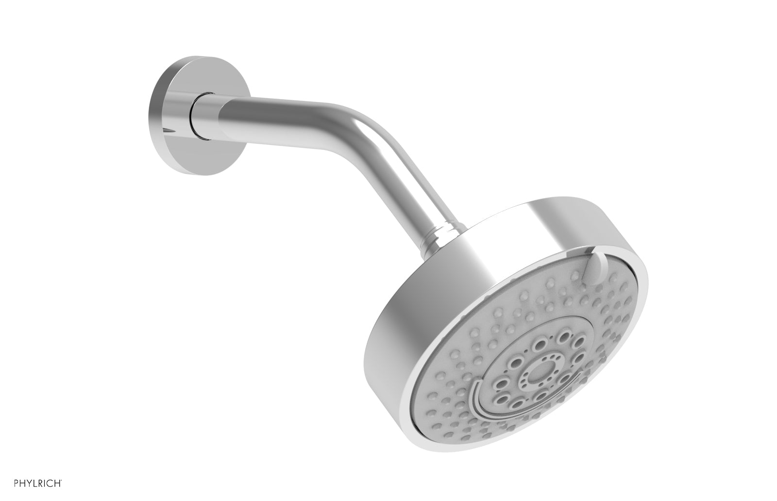 polished chrome shower head