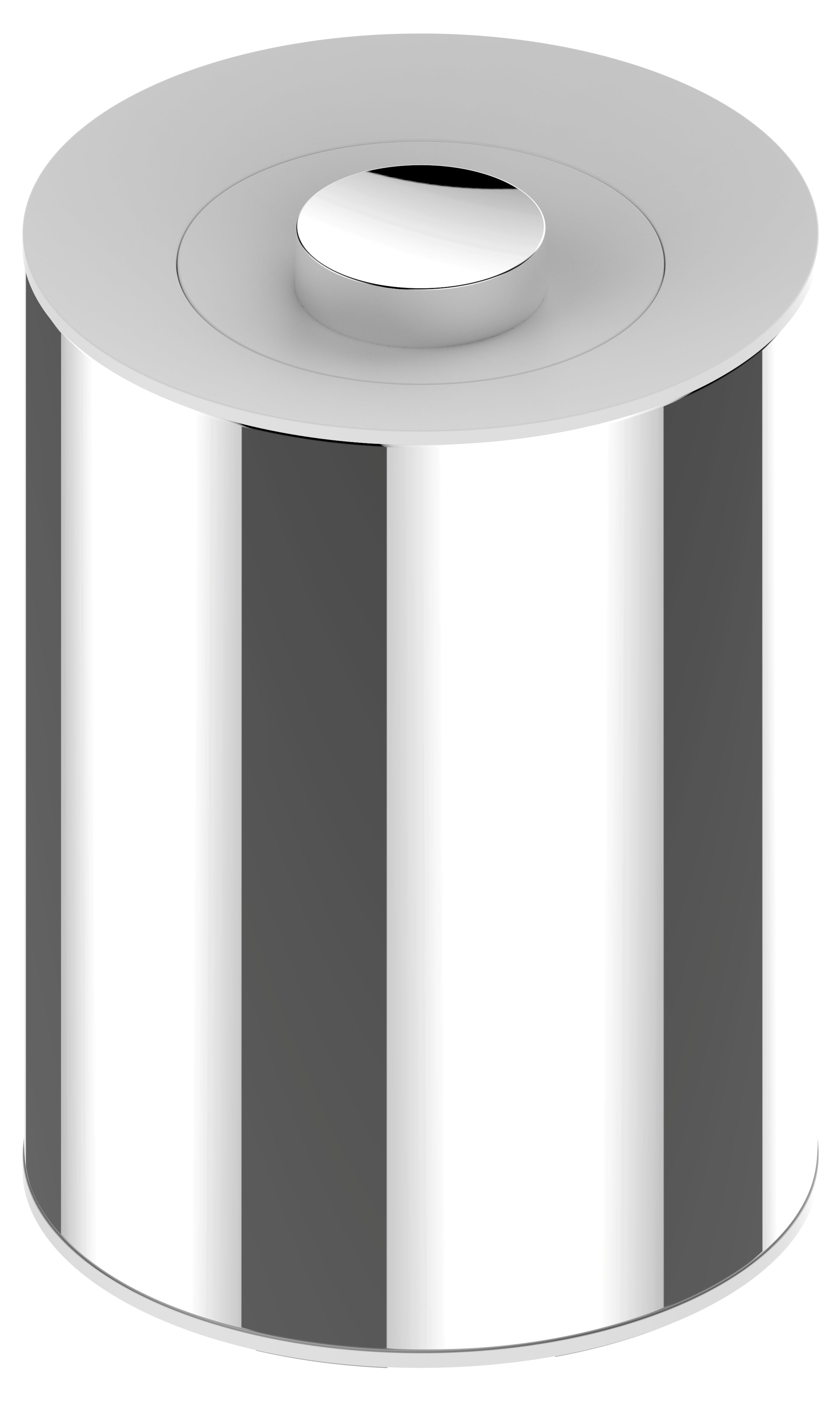 white lacquered/white waste bin
