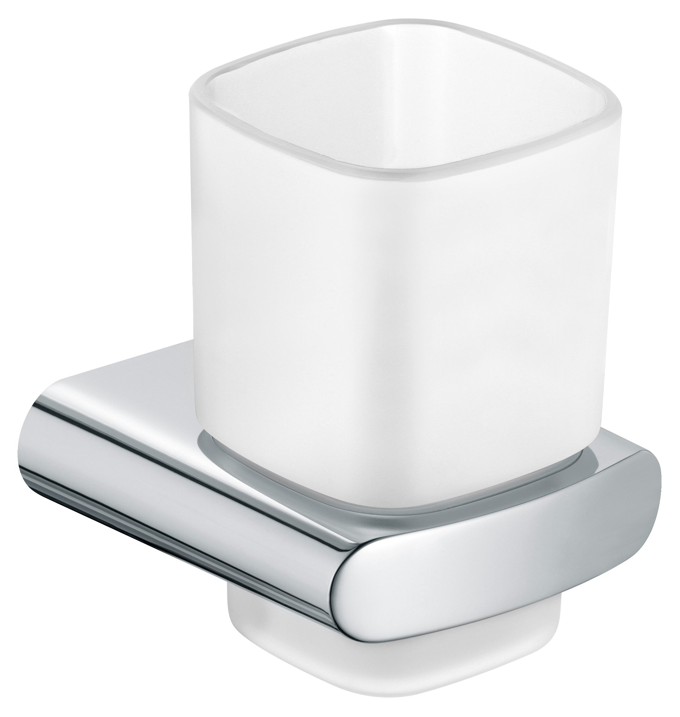 polished chrome tumbler holder