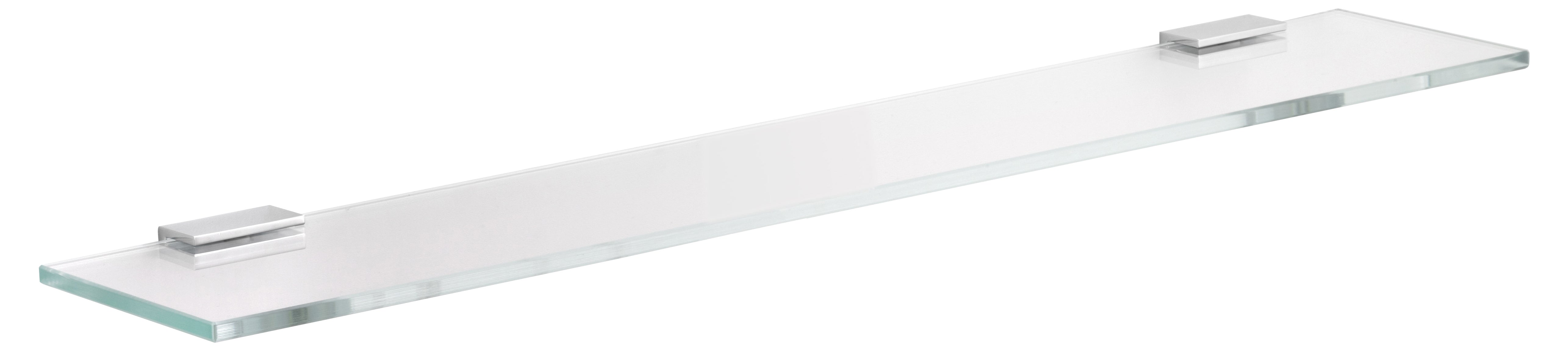 polished chrome glass shelf