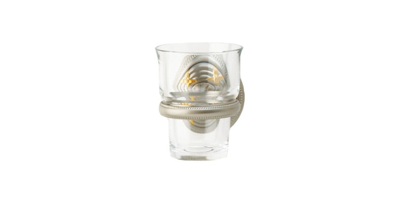 polished nickel glass holder