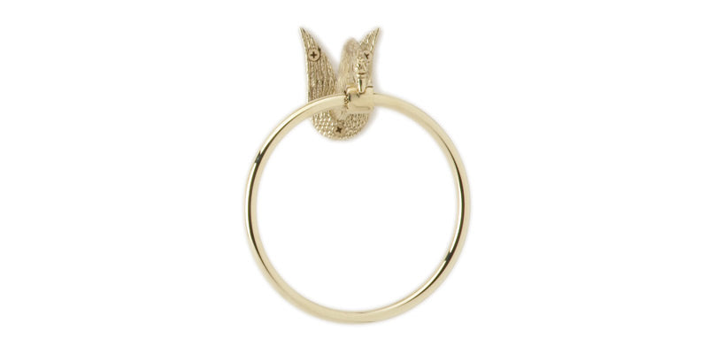 polished brass towel ring