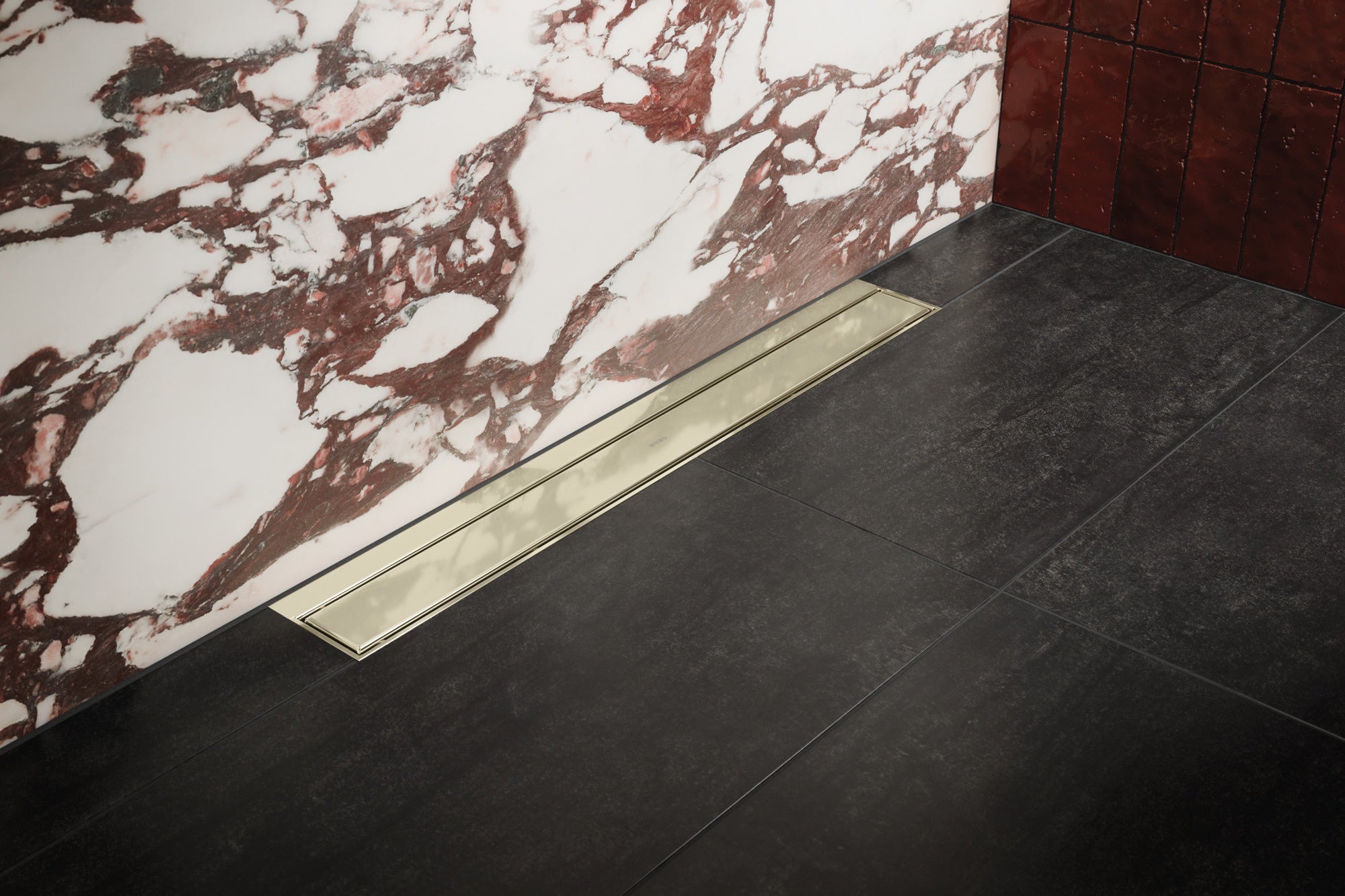 polished nickel shower drain