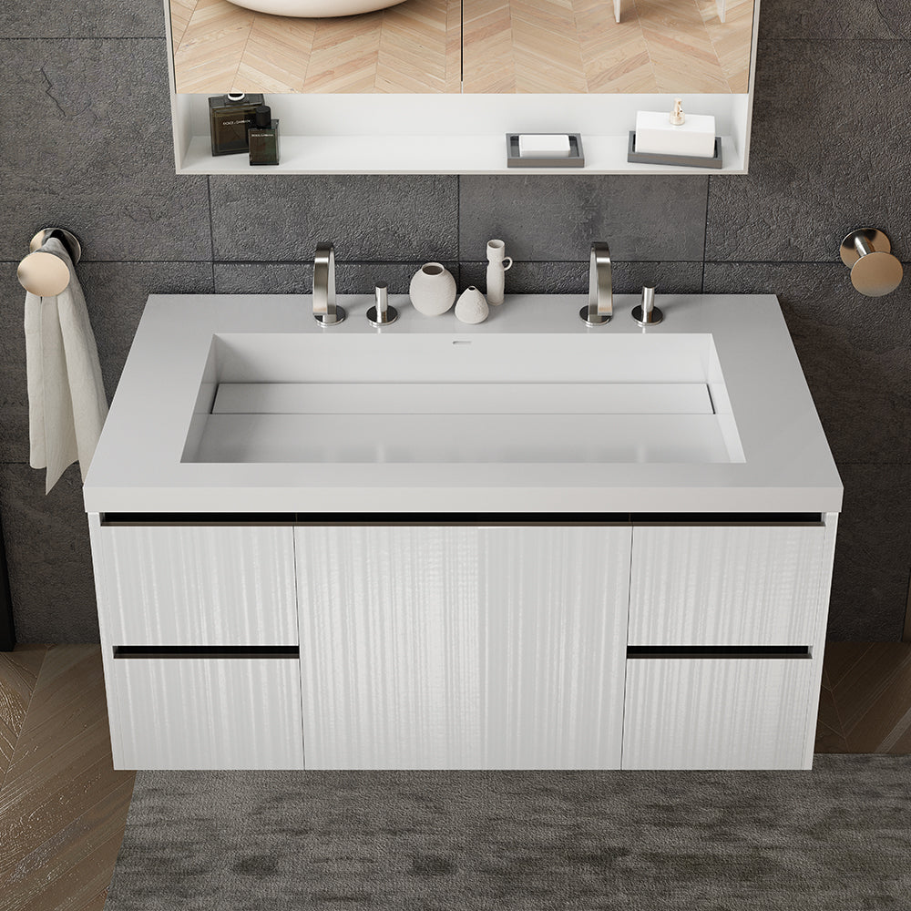 matte white vanity