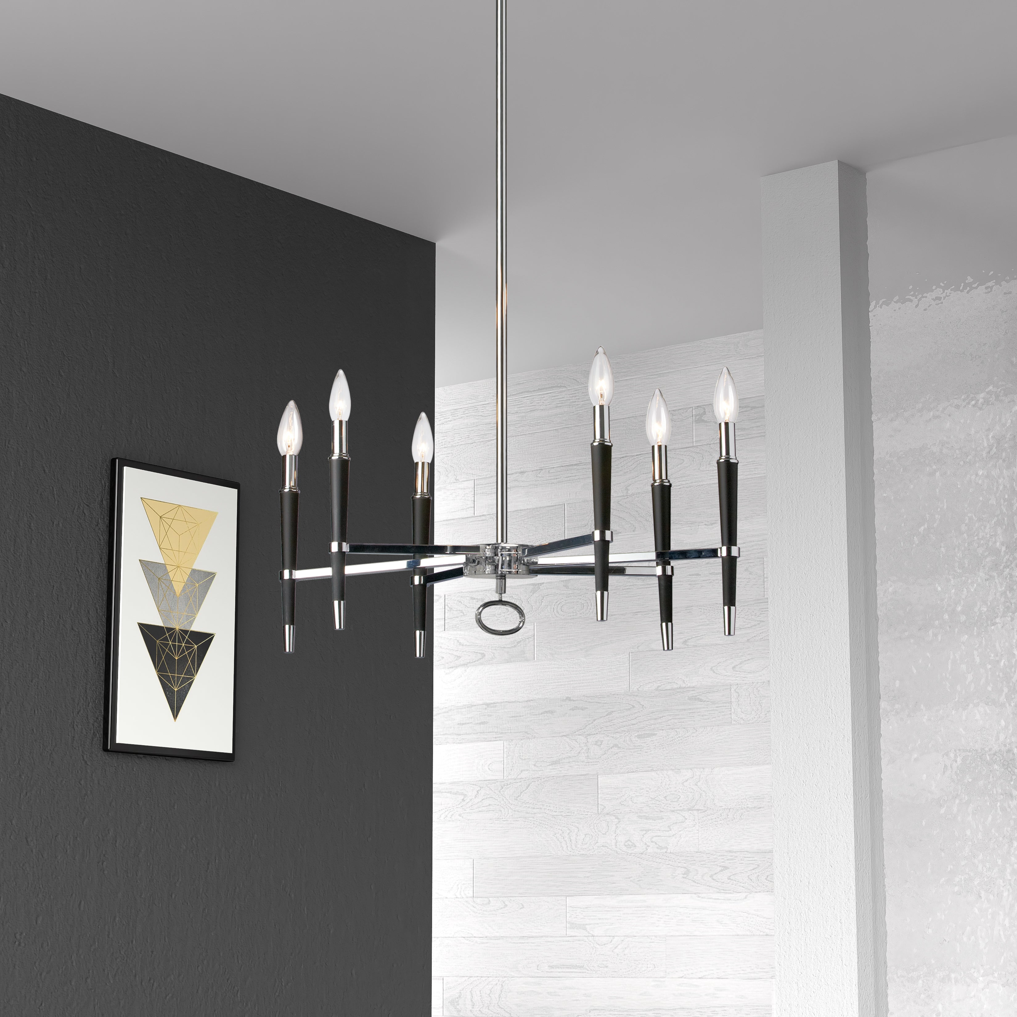 polished chrome chandeliers