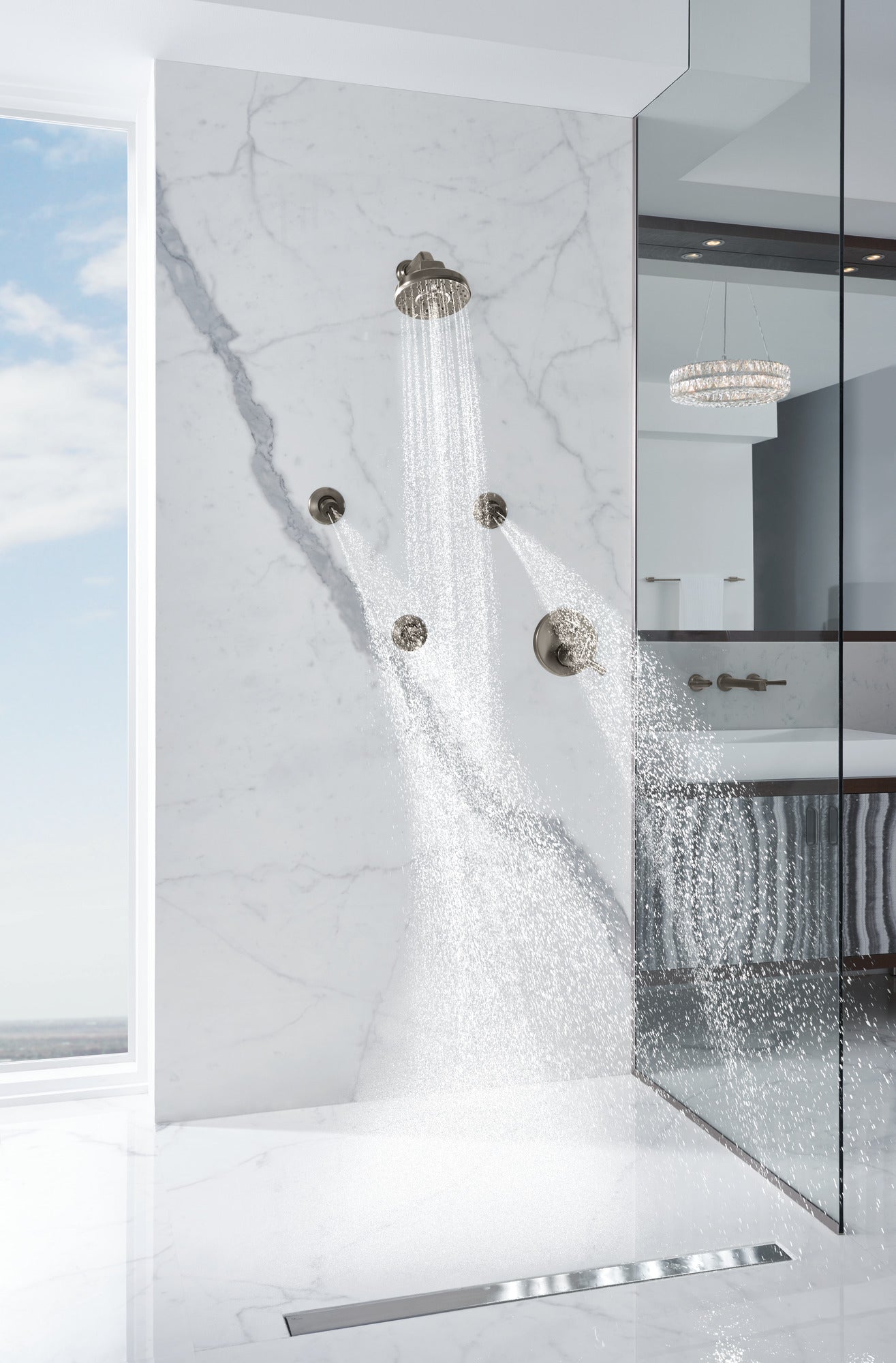 luxe steel diverter trim
