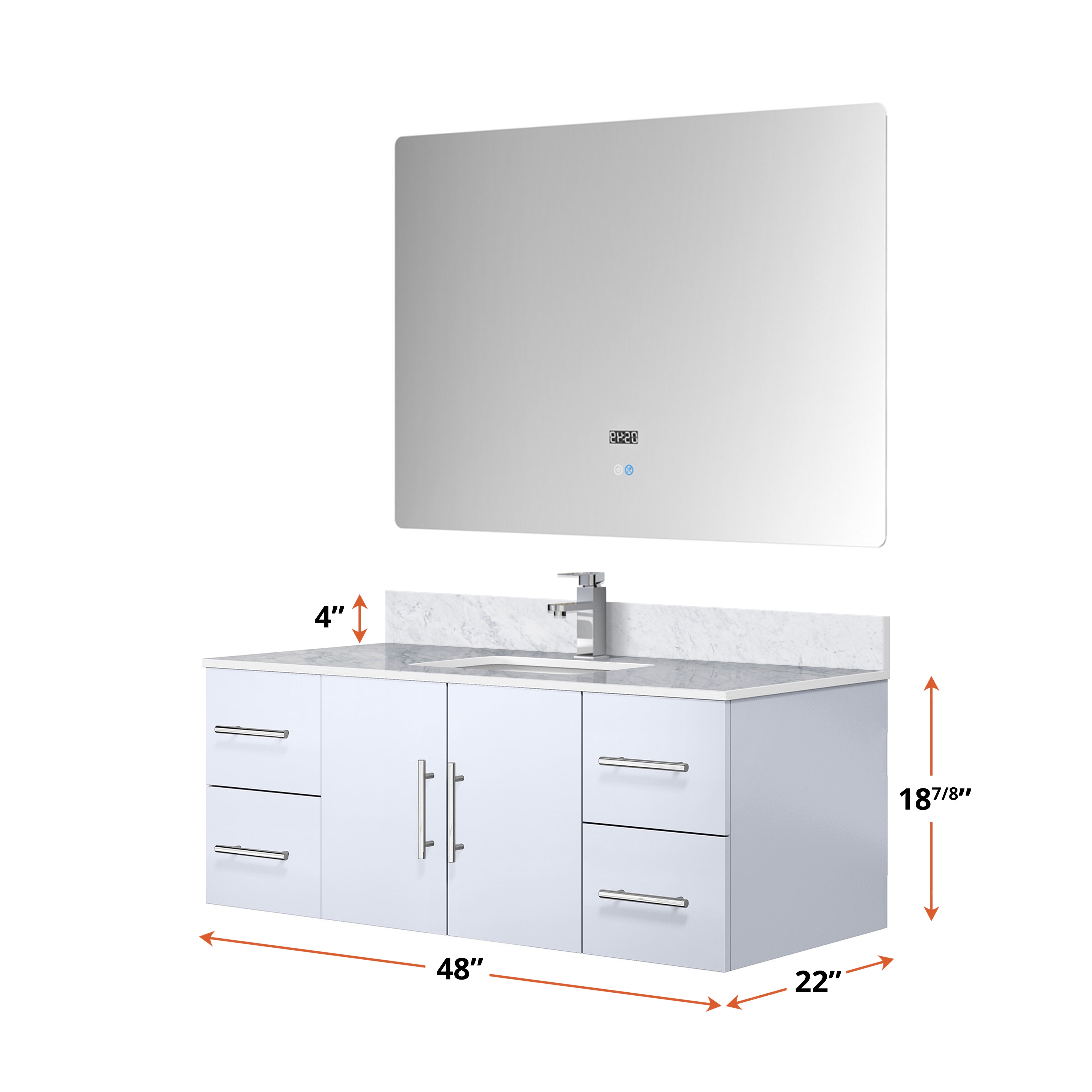 glossy white vanity