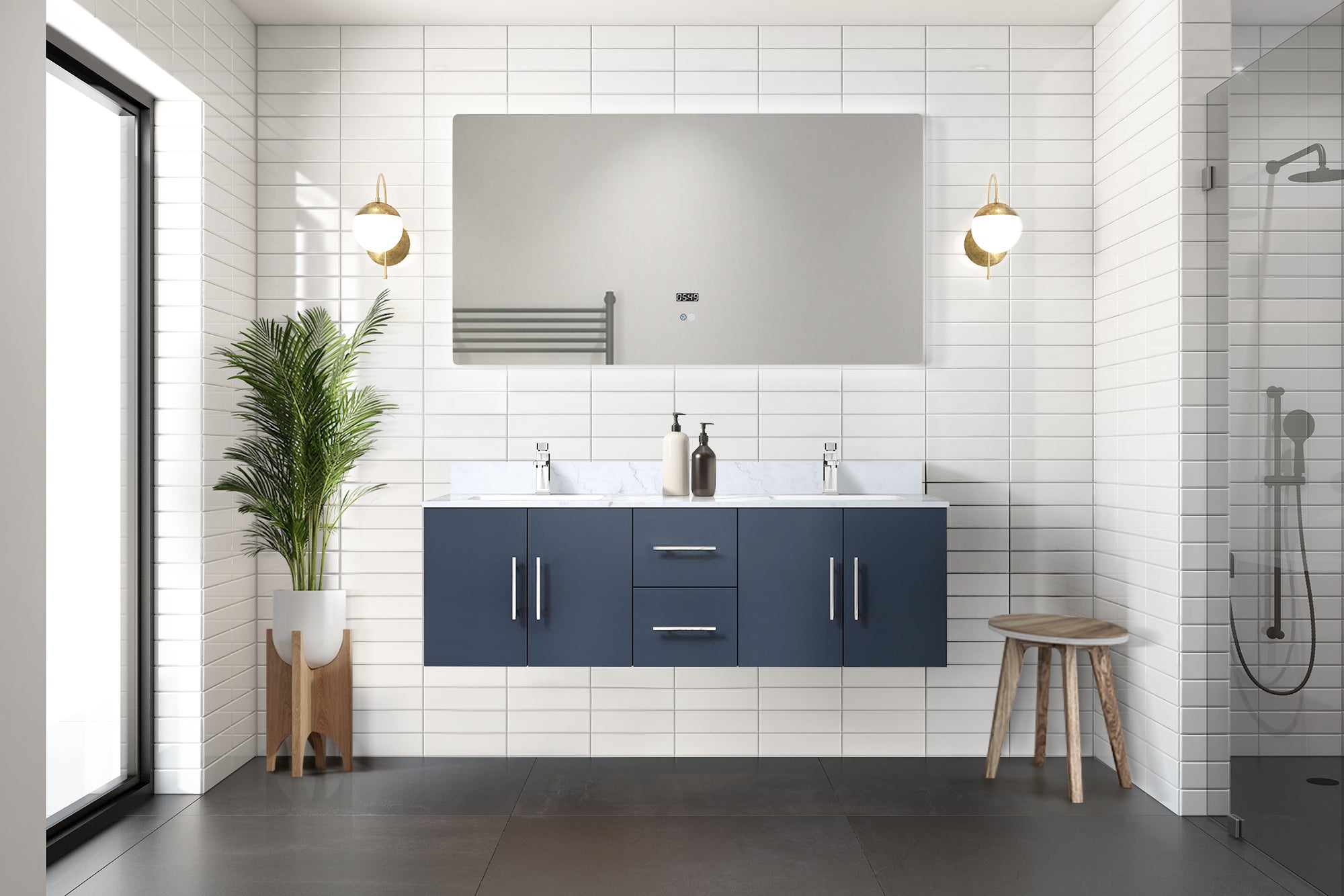 navy blue vanity