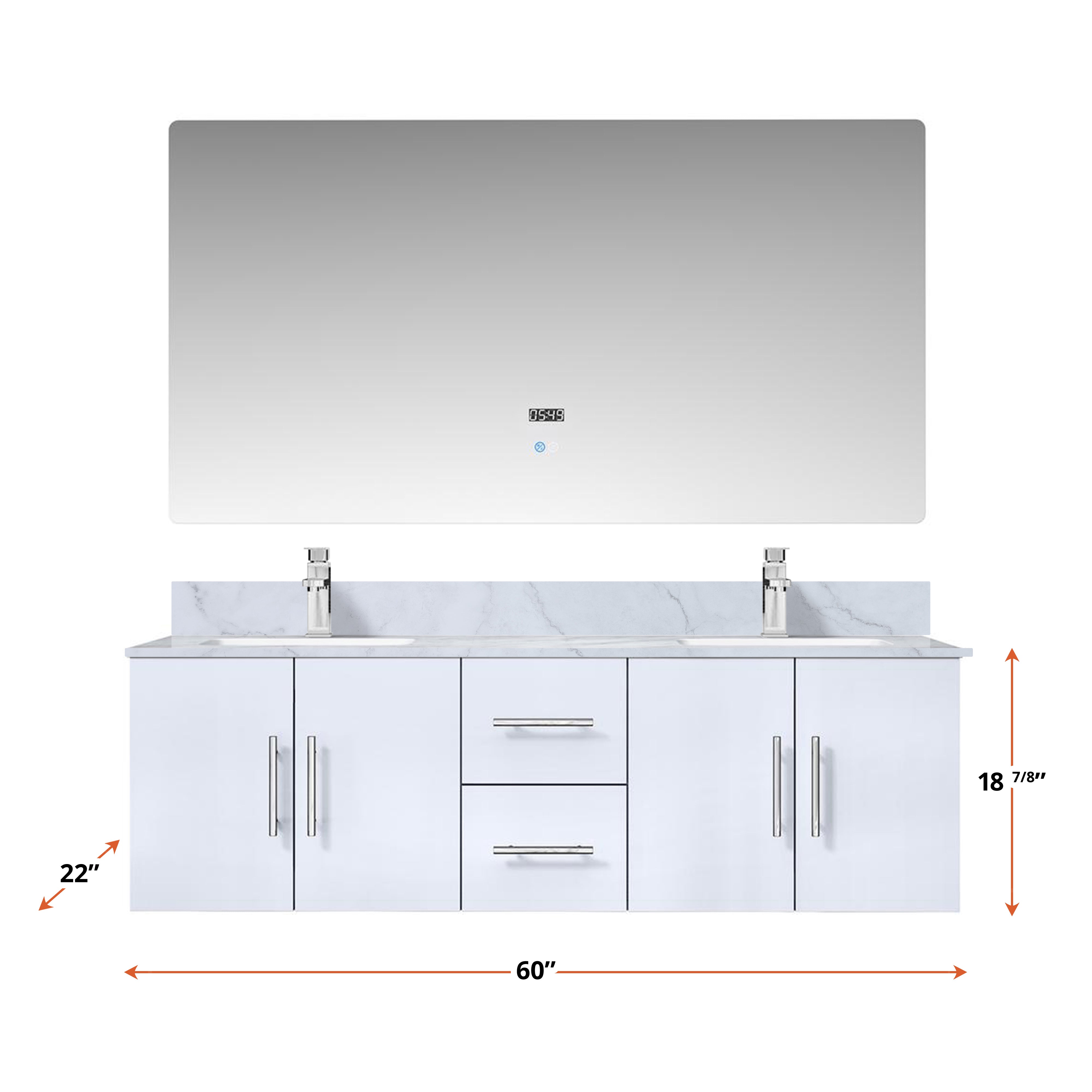 glossy white vanity