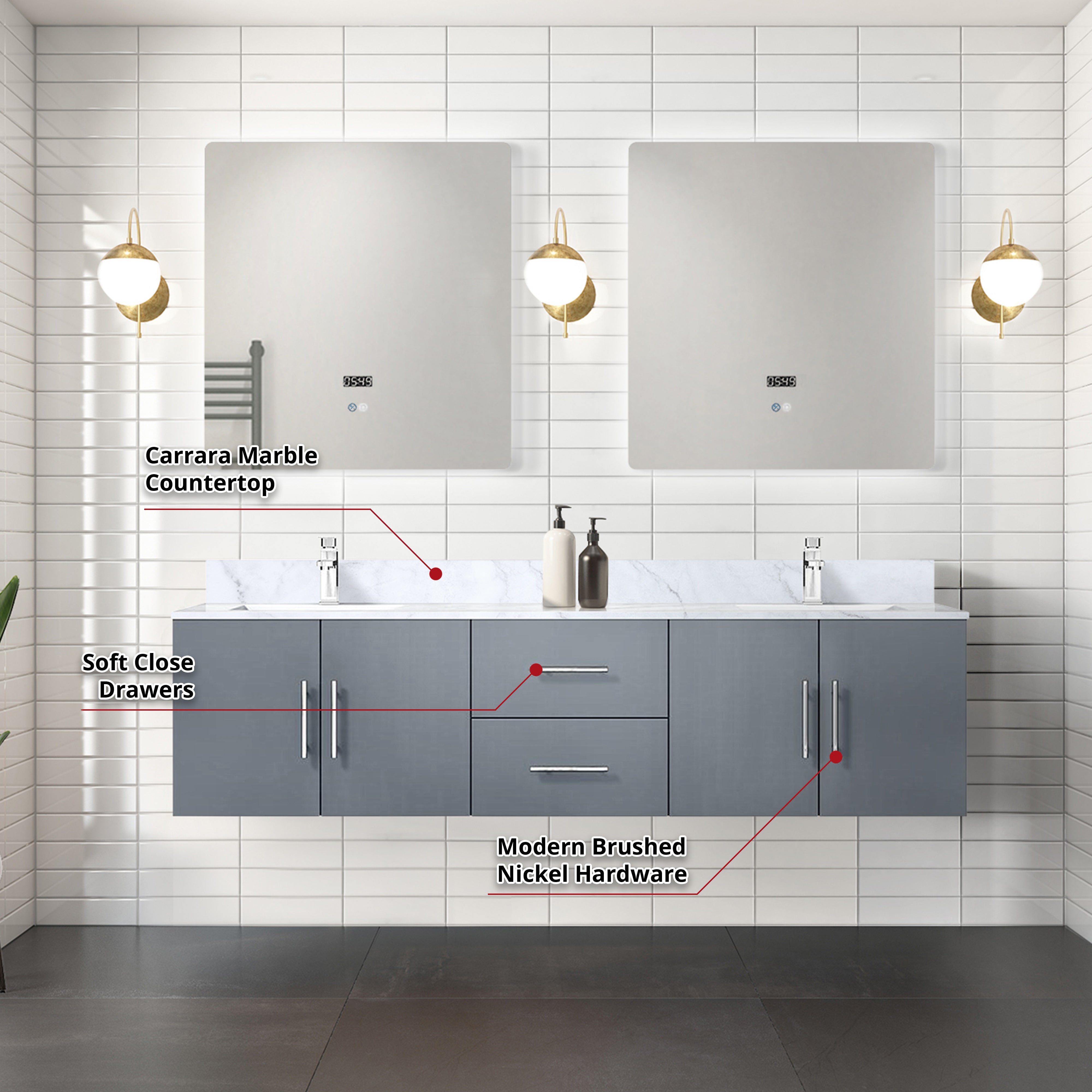 dark grey vanity