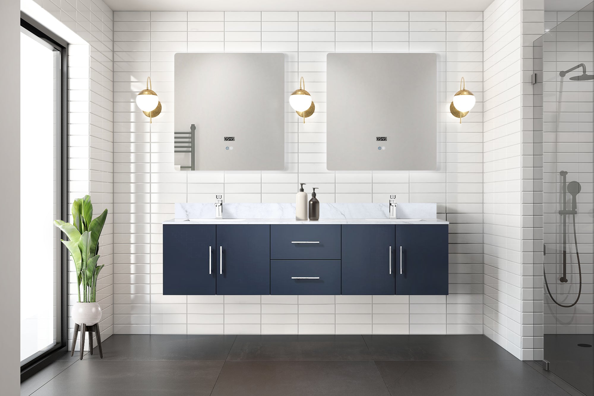 navy blue vanity