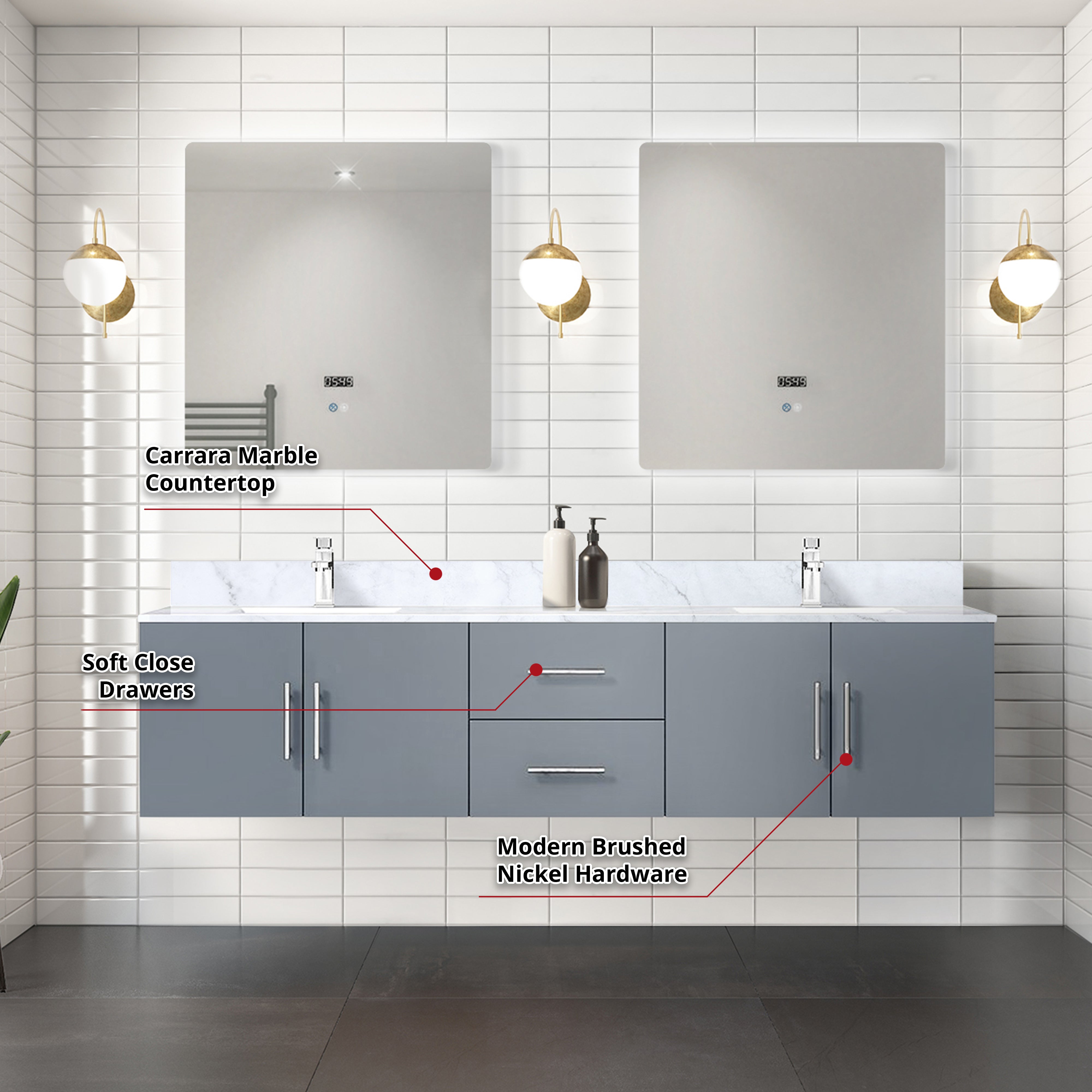 dark grey vanity