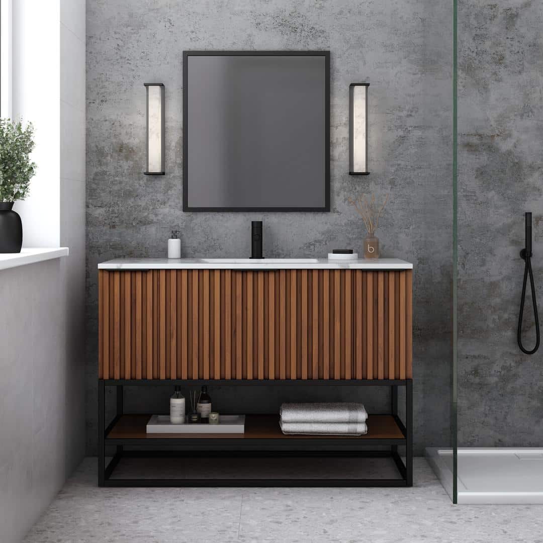 carrara marble vanity