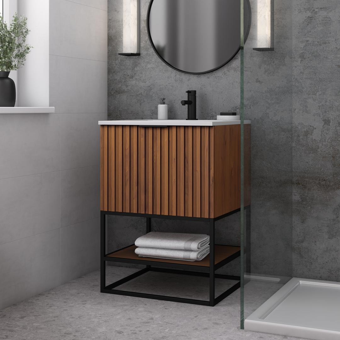 white quartz vanity