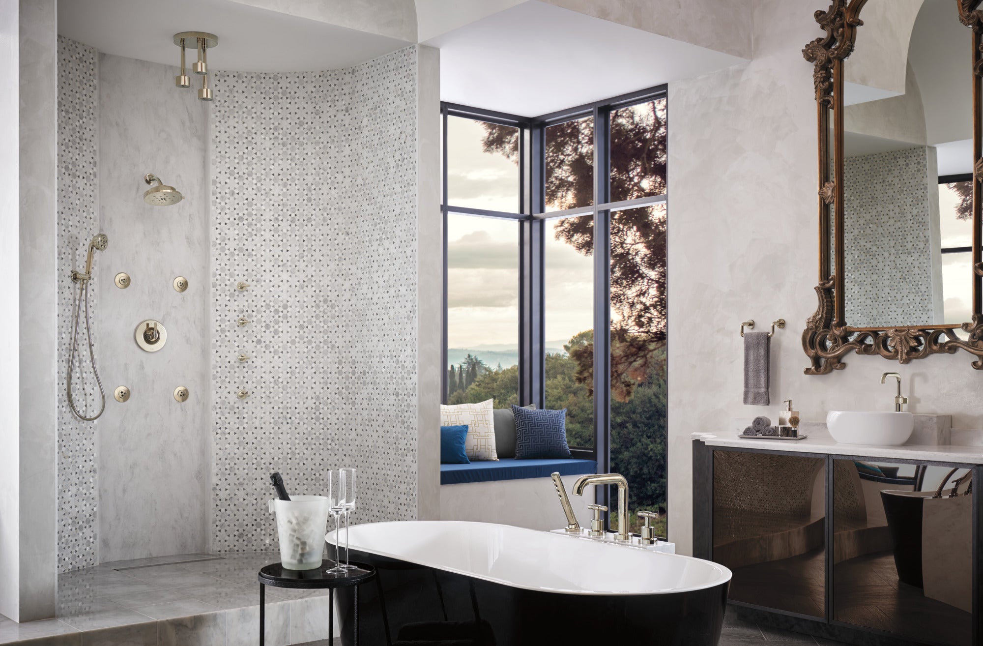 polished nickel towel bar