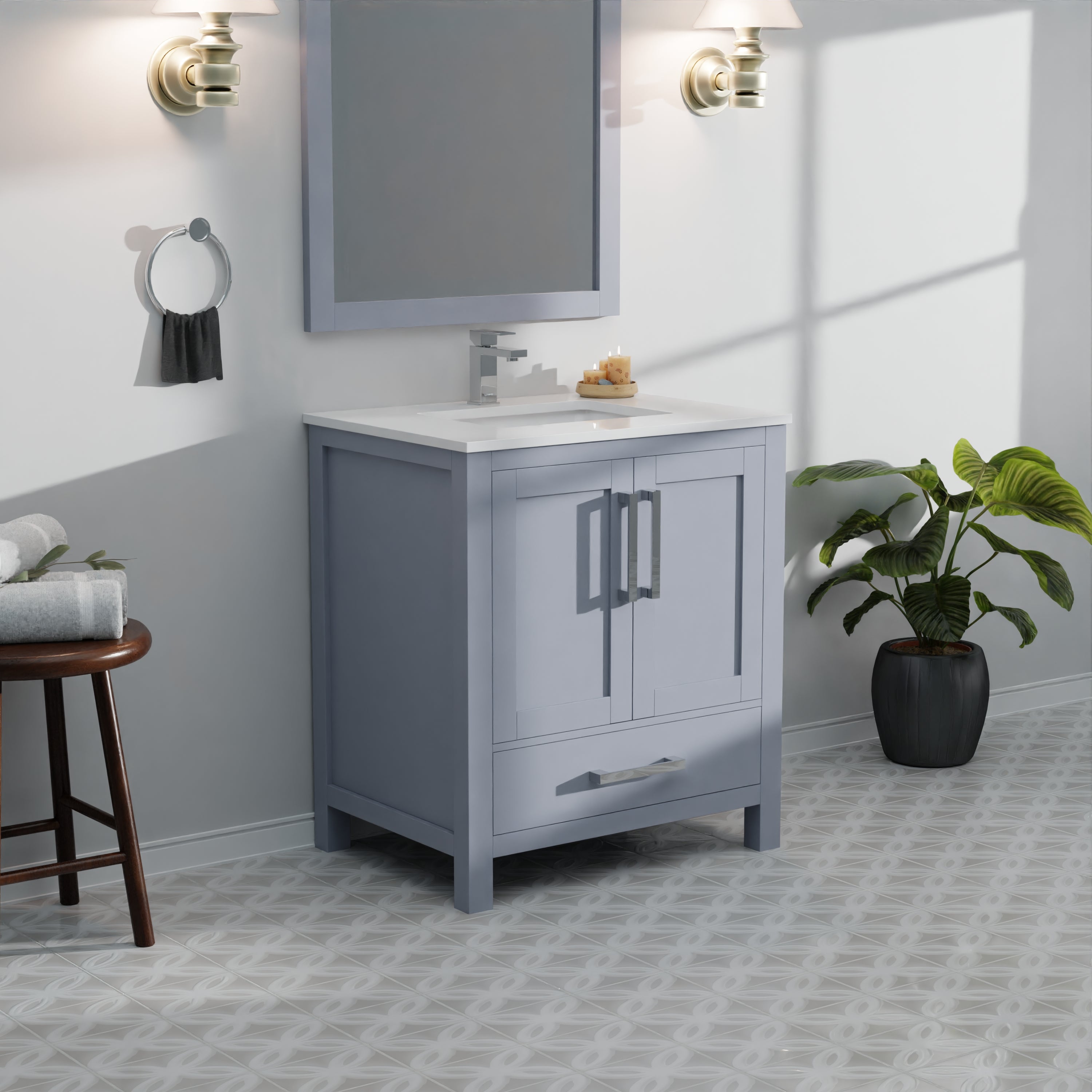 dark grey vanity