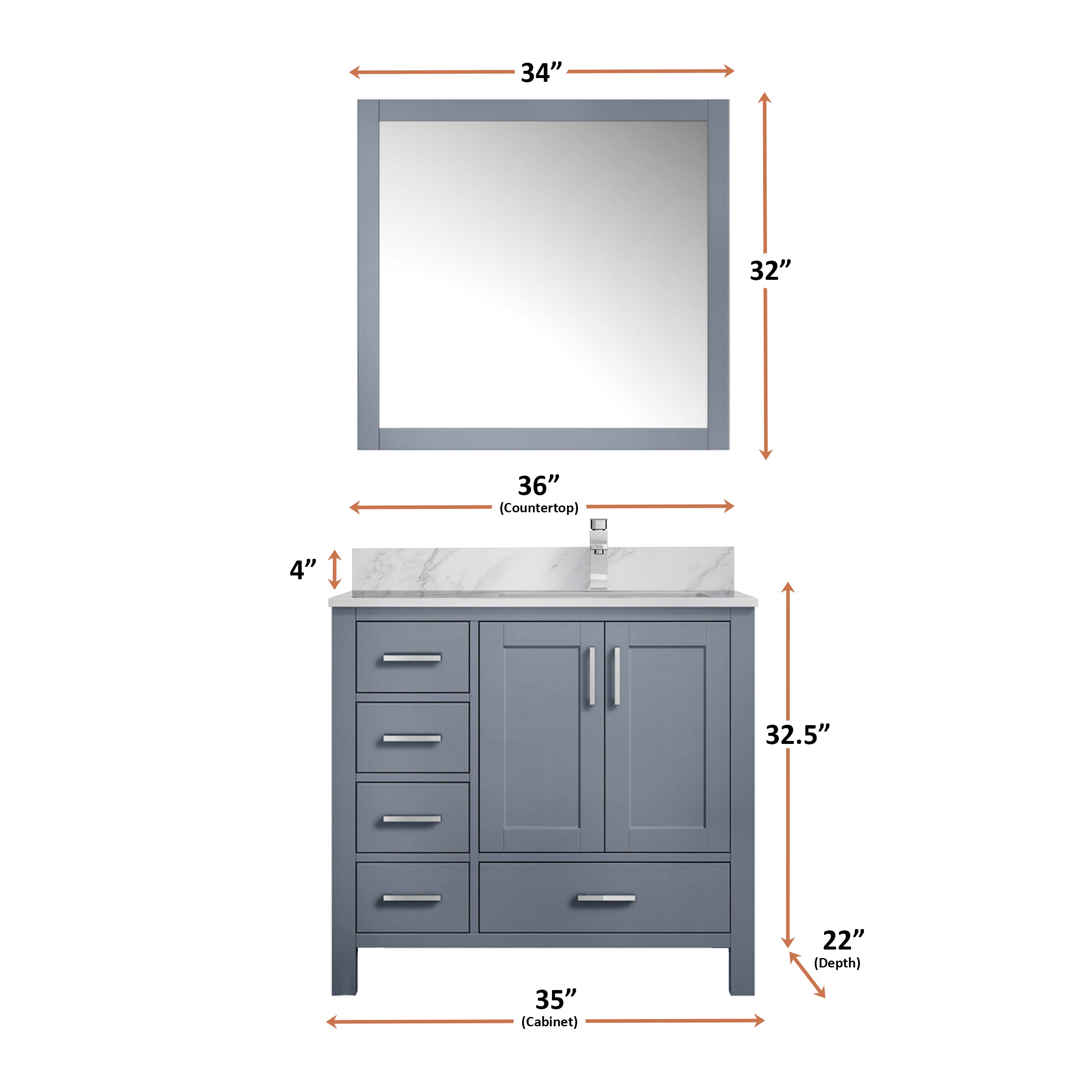dark grey vanity