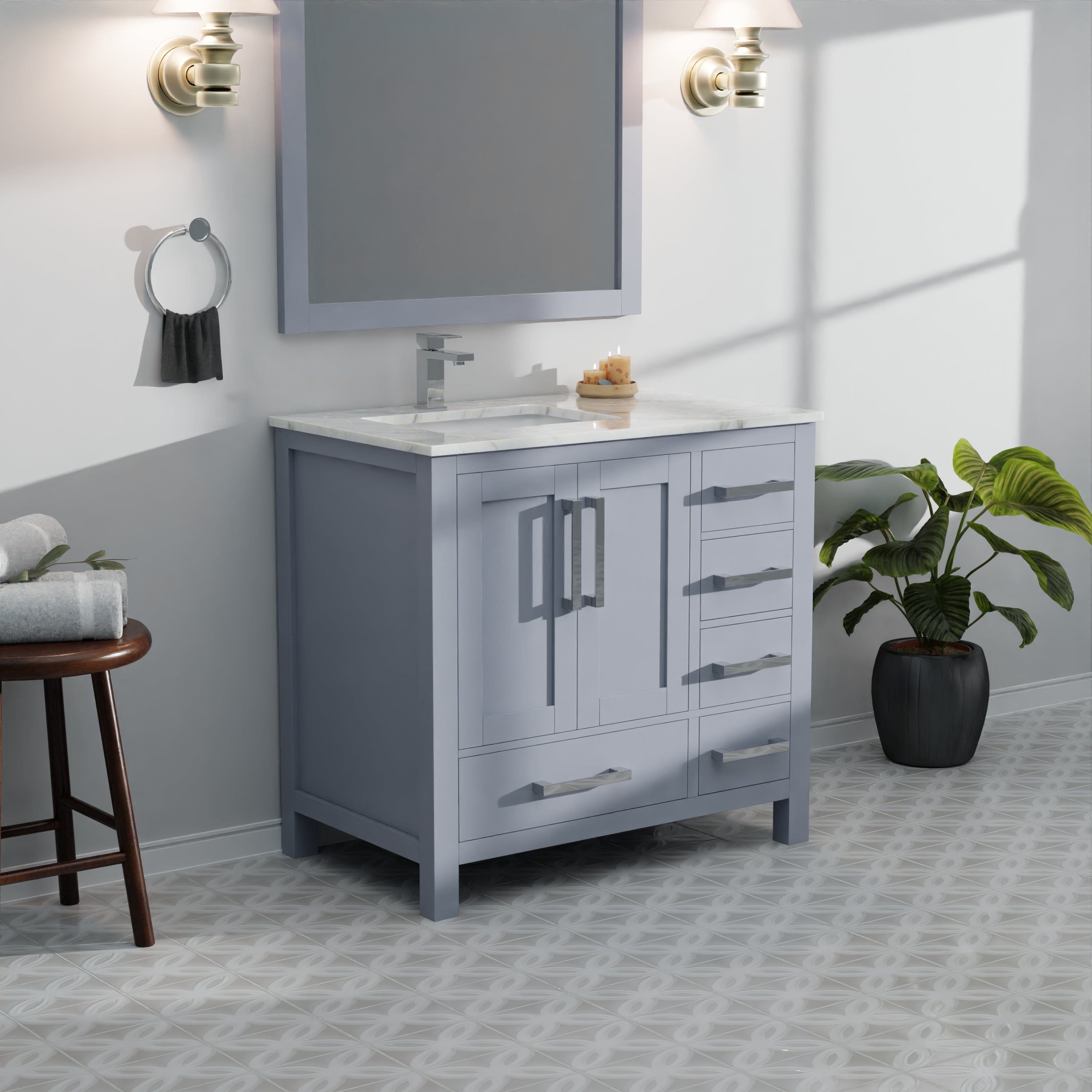 dark grey vanity