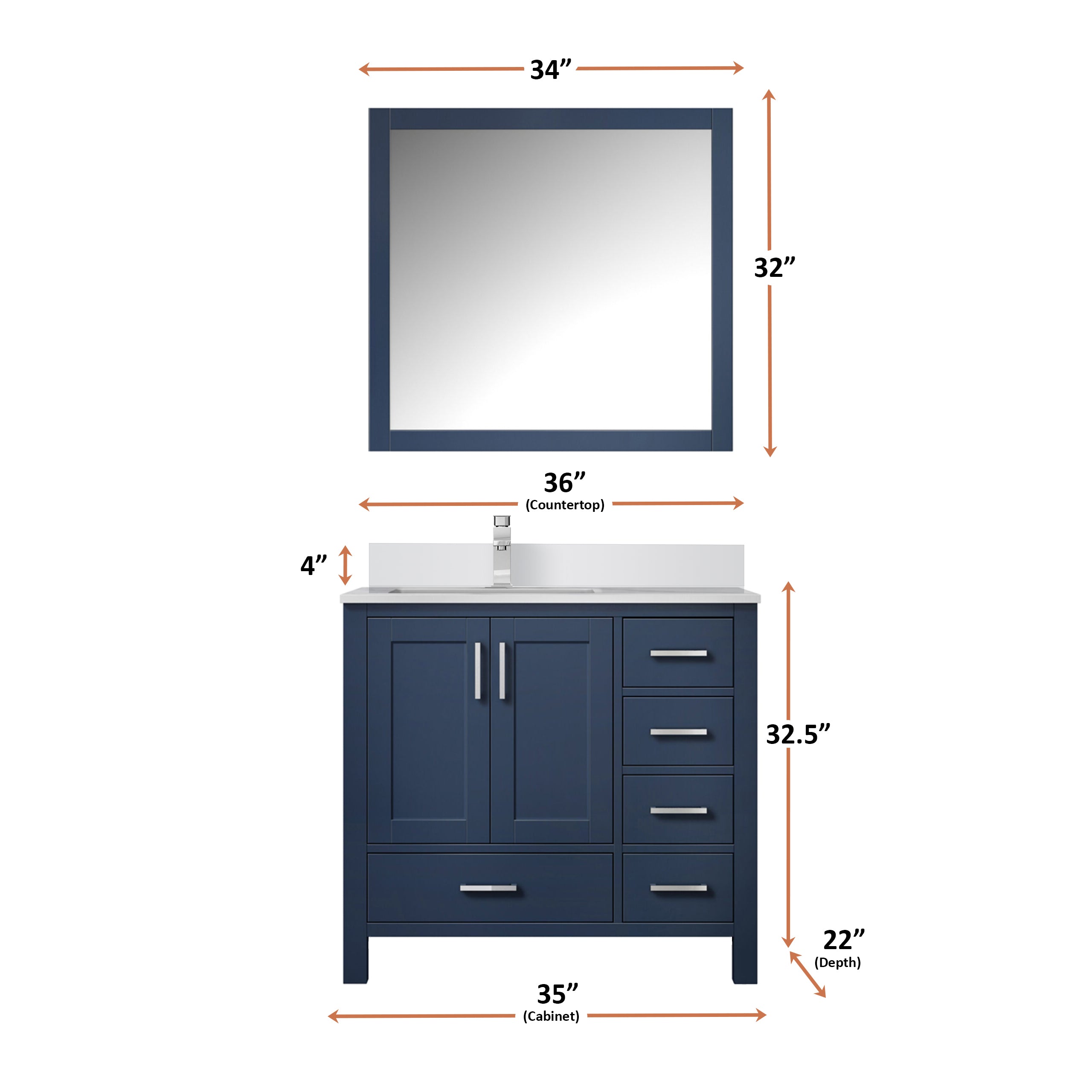 navy blue vanity