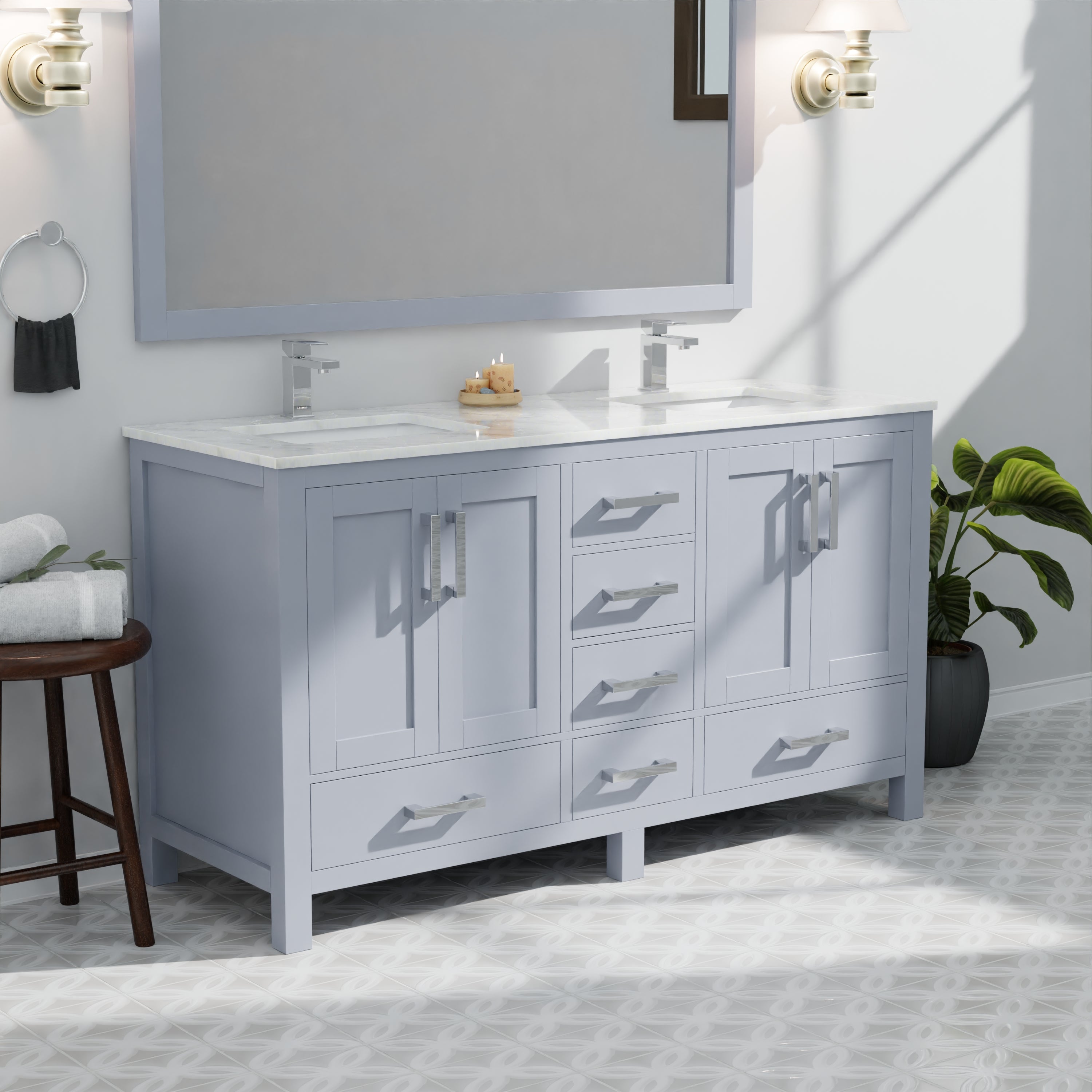 dark grey vanity
