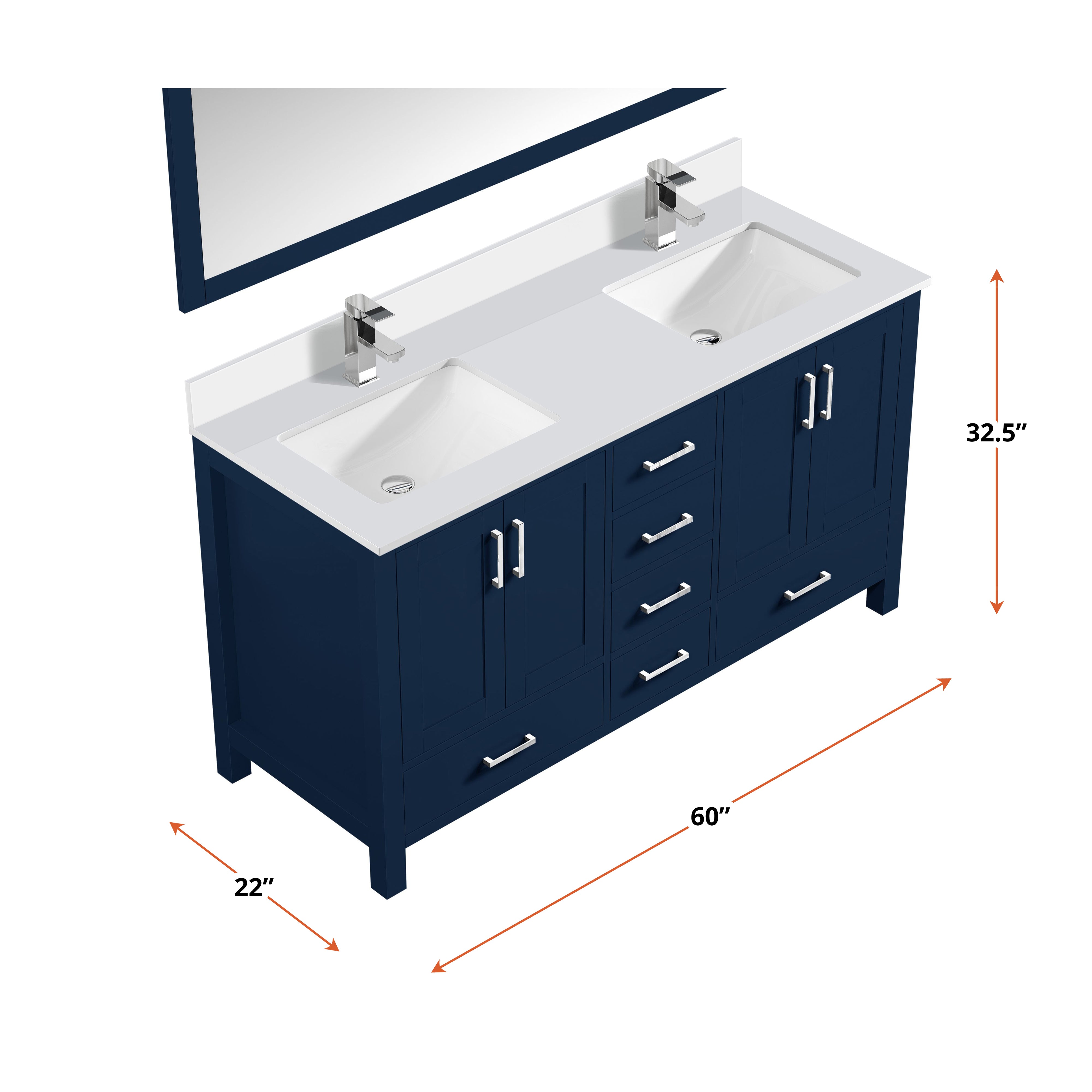 navy blue vanity