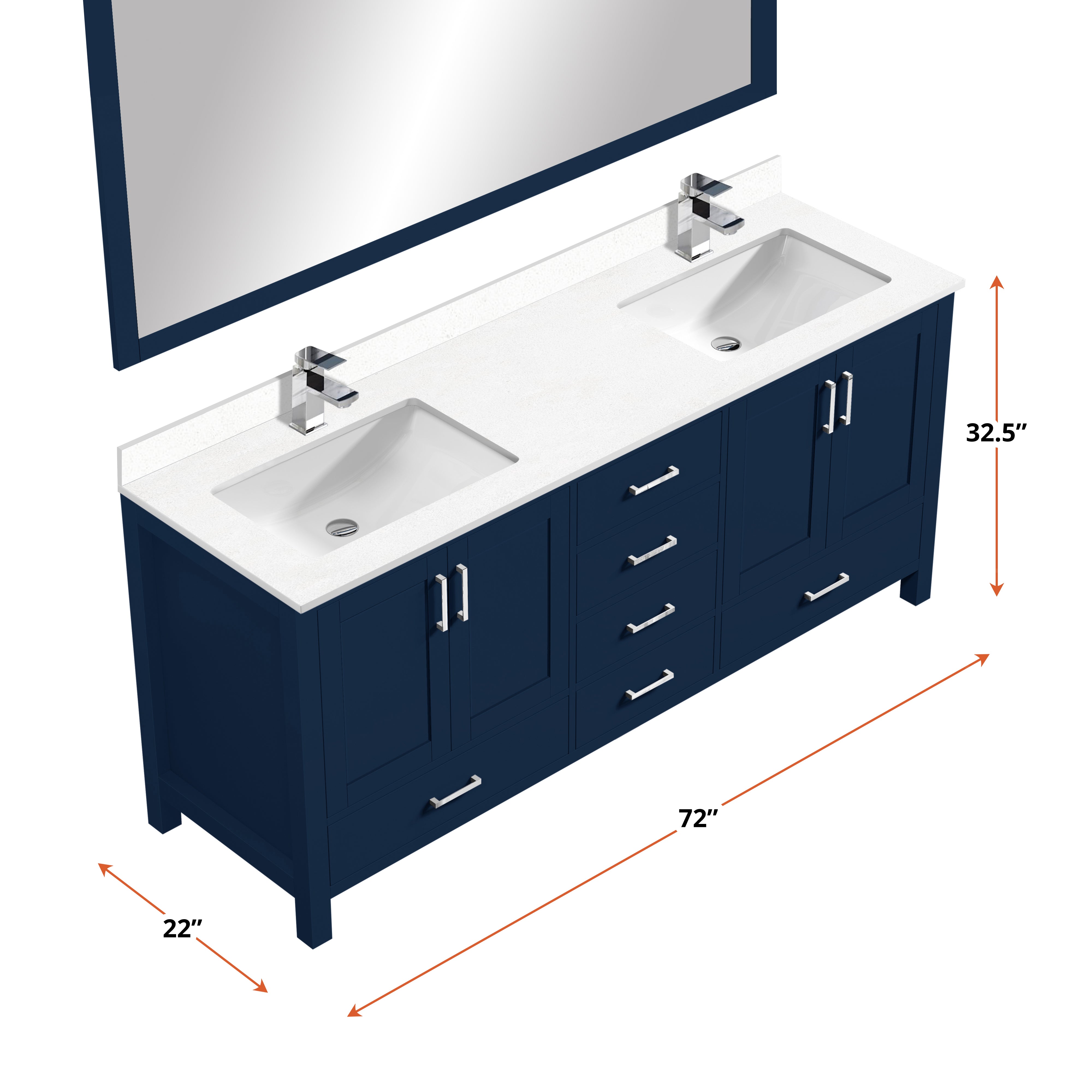 navy blue vanity