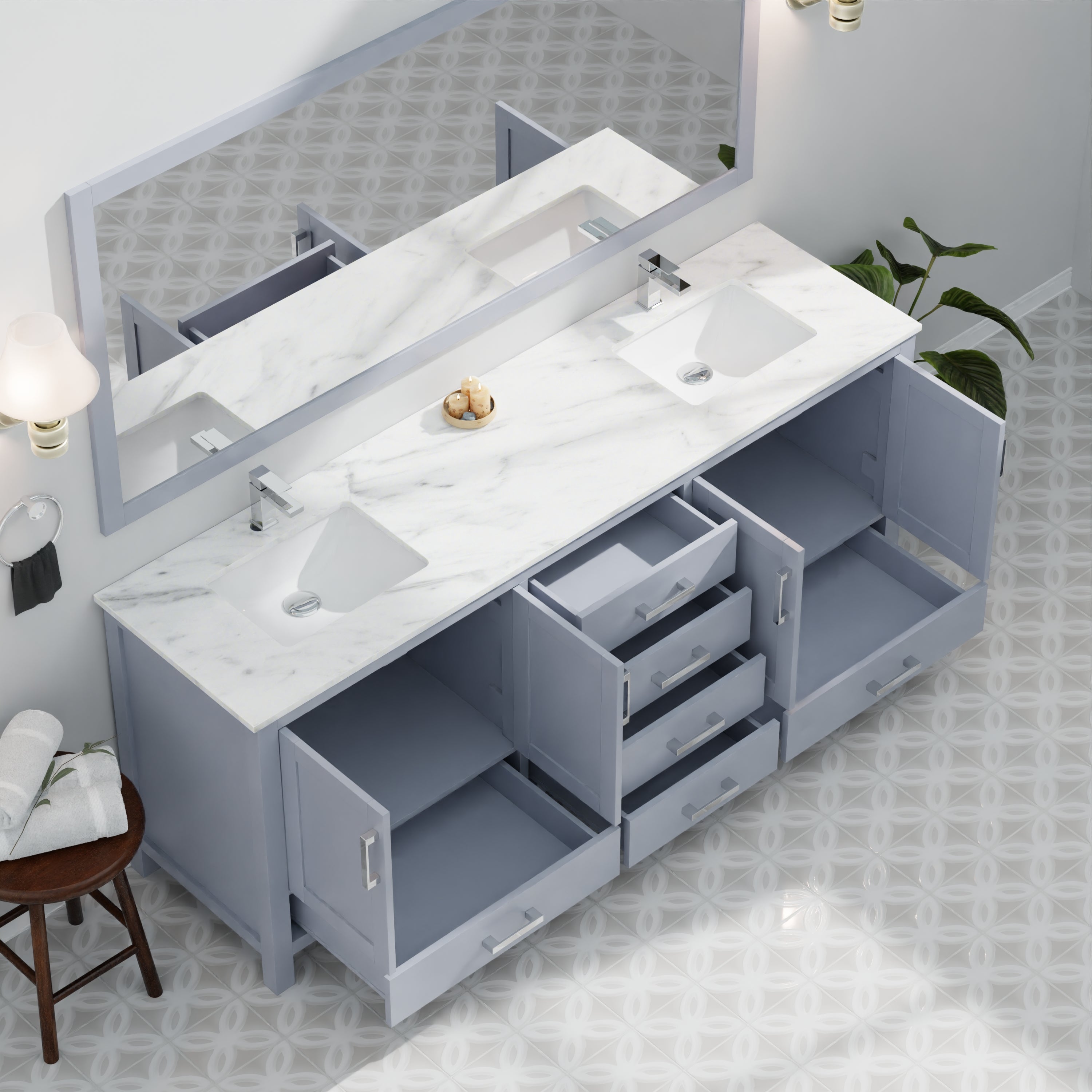 dark grey vanity