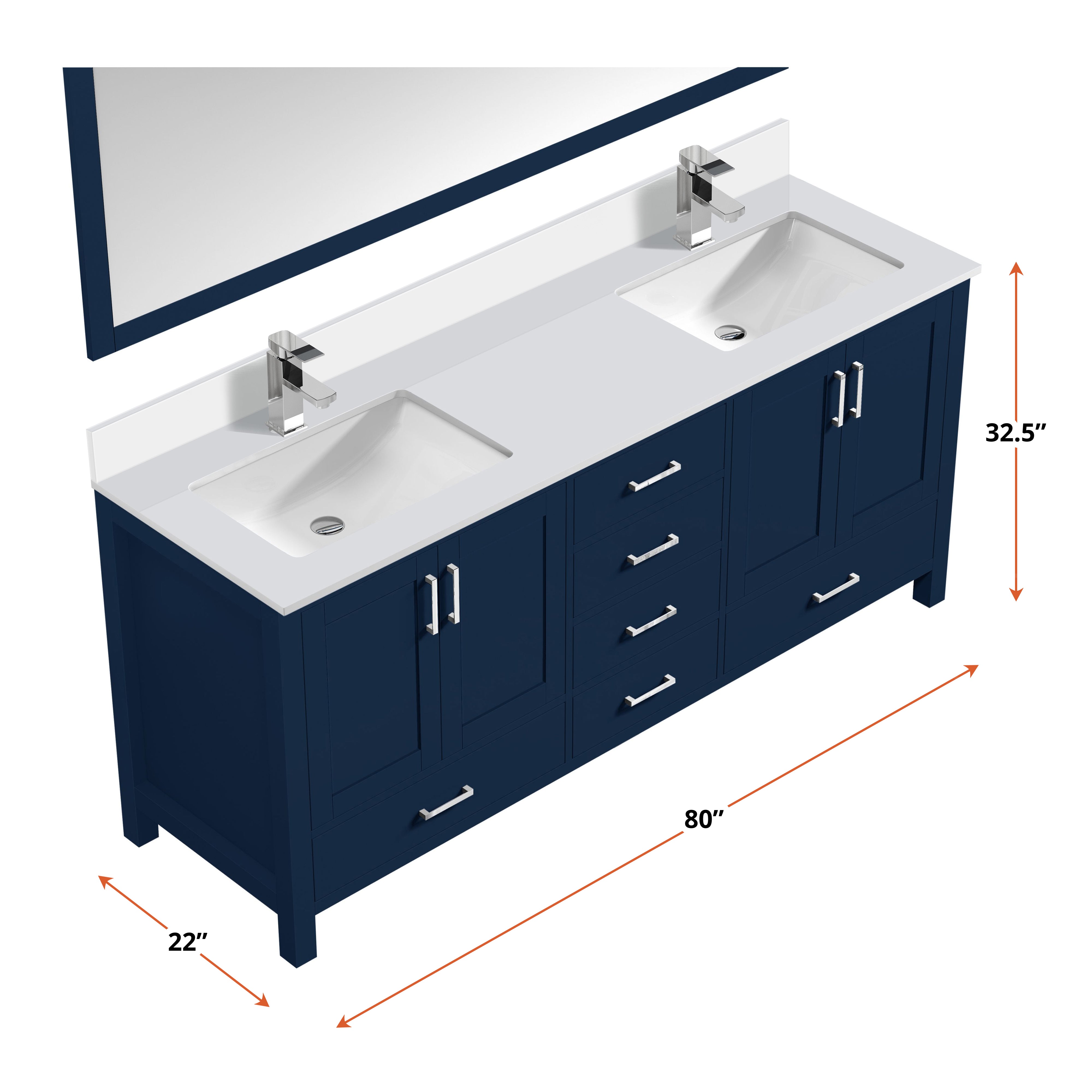 navy blue vanity