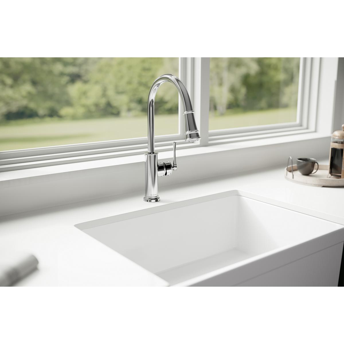 chrome kitchen faucet