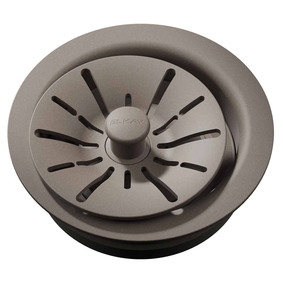 Elkay Quartz Perfect Drain 3-1/2" Polymer Disposer Flange with Removable Basket Strainer and Rubber Stopper