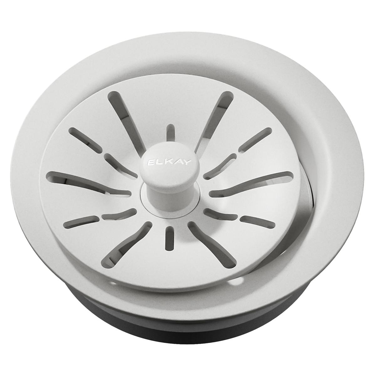 Elkay Quartz Perfect Drain 3-1/2" Polymer Disposer Flange with Removable Basket Strainer and Rubber Stopper