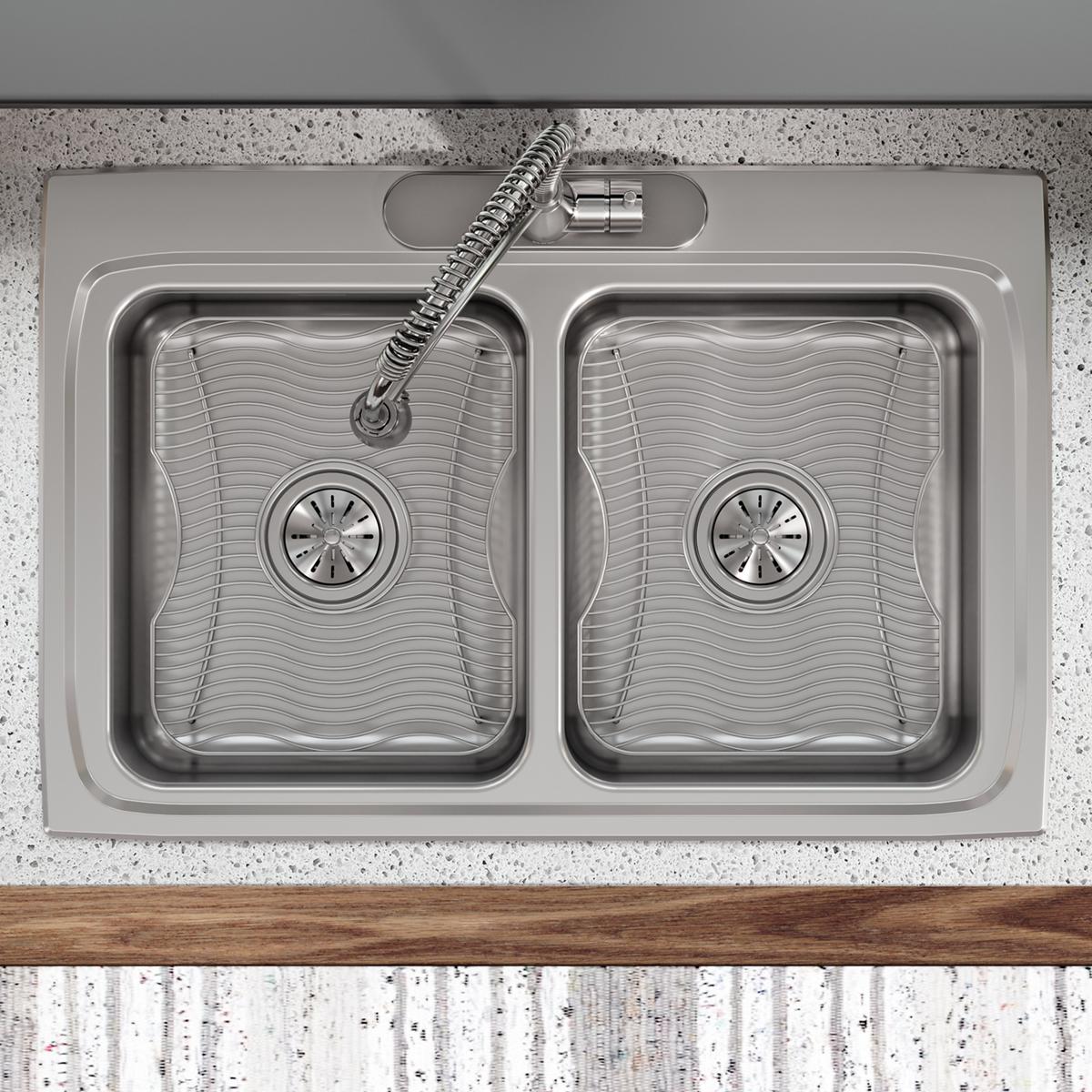 polished stainless steel bottom grid