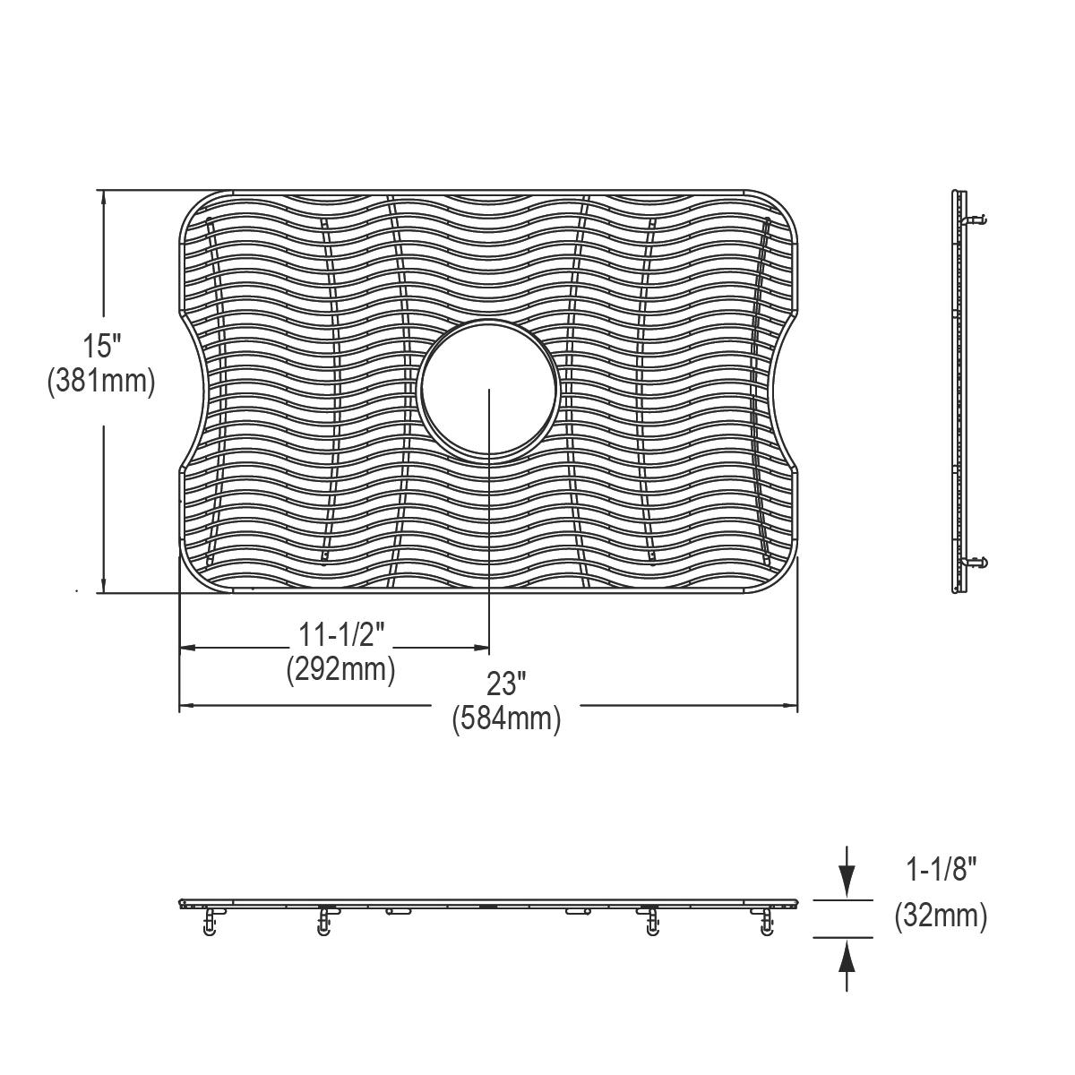 polished stainless steel bottom grid