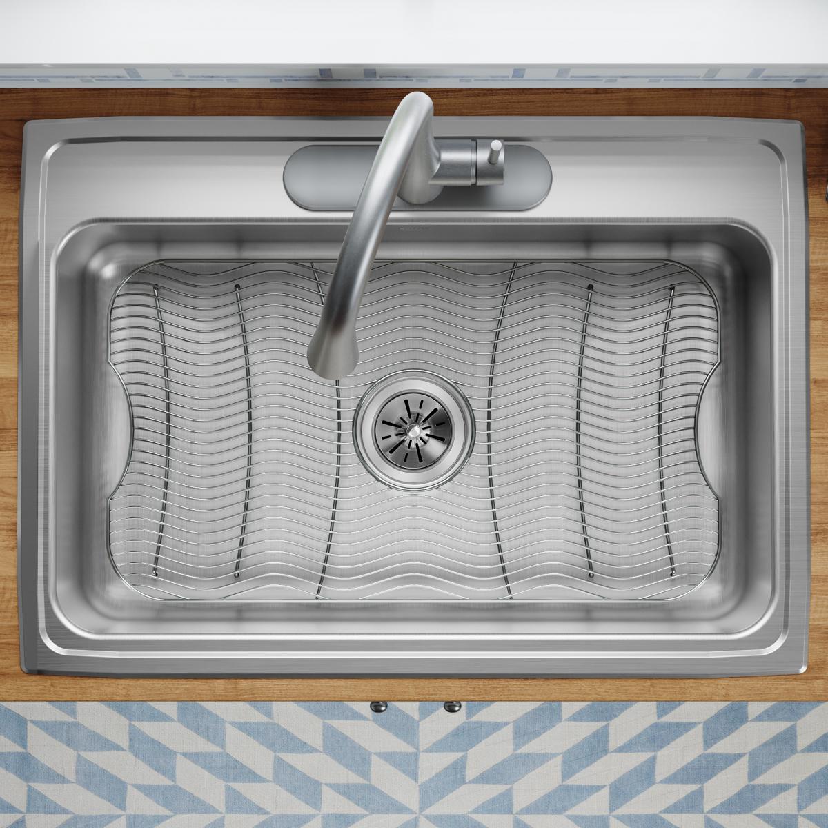 polished stainless steel bottom grid