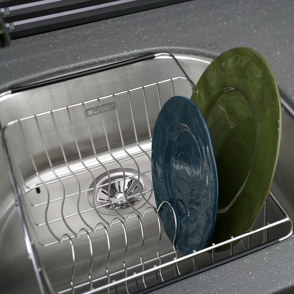 polished stainless steel rinsing basket