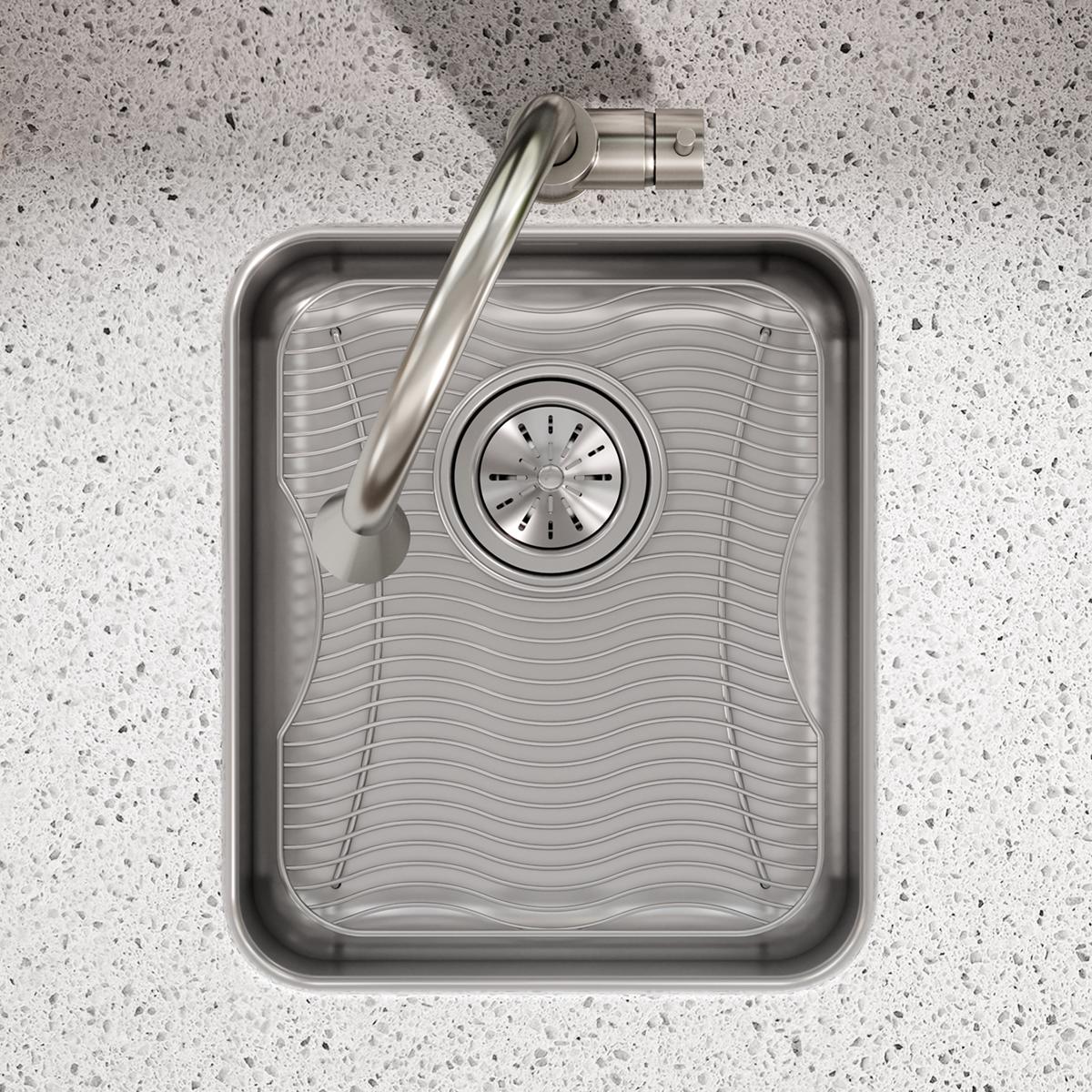 polished stainless steel bottom grid