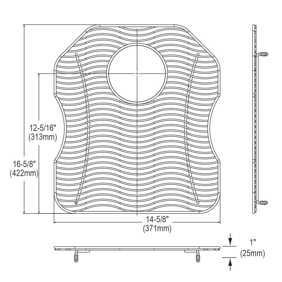 polished stainless steel bottom grid