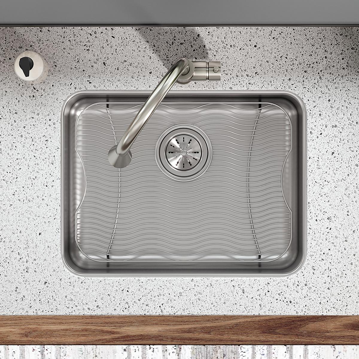 polished stainless steel bottom grid