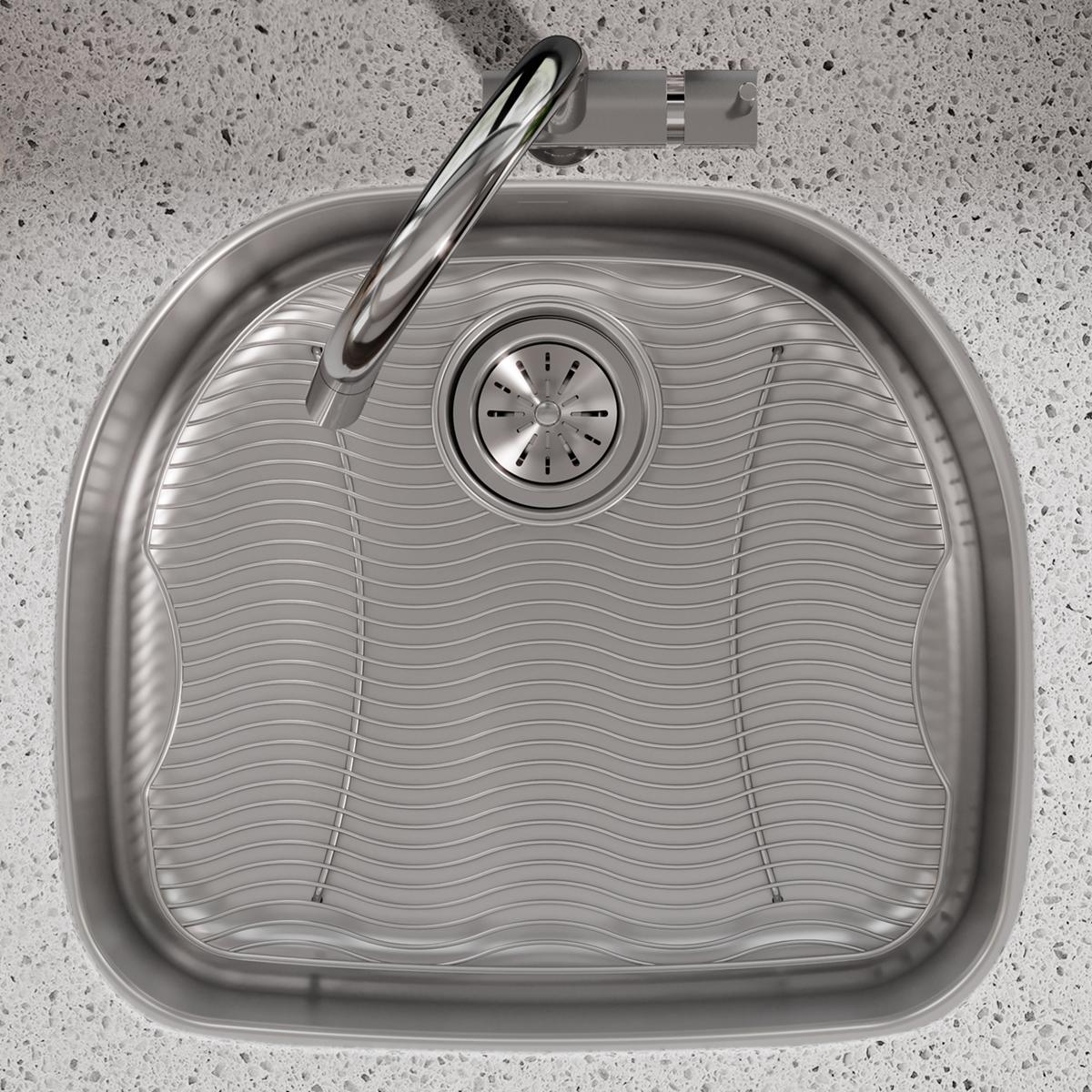polished stainless steel bottom grid