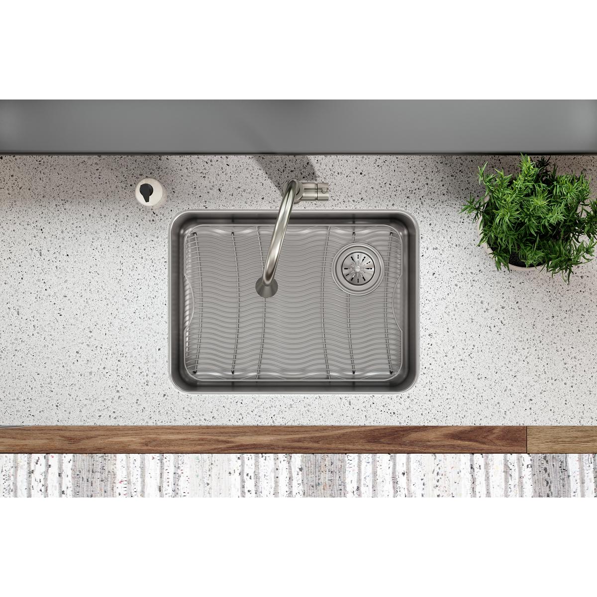polished stainless steel bottom grid