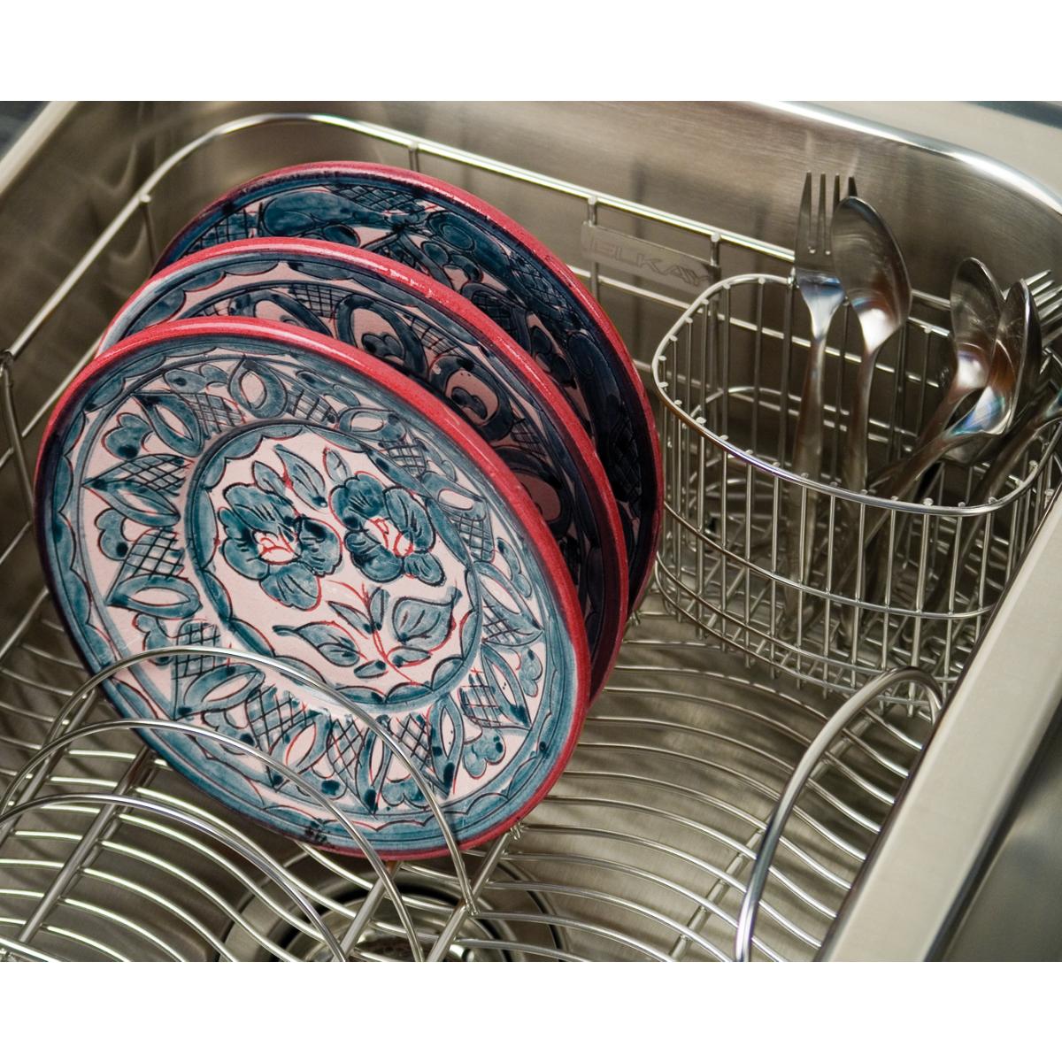 polished stainless steel rinsing basket