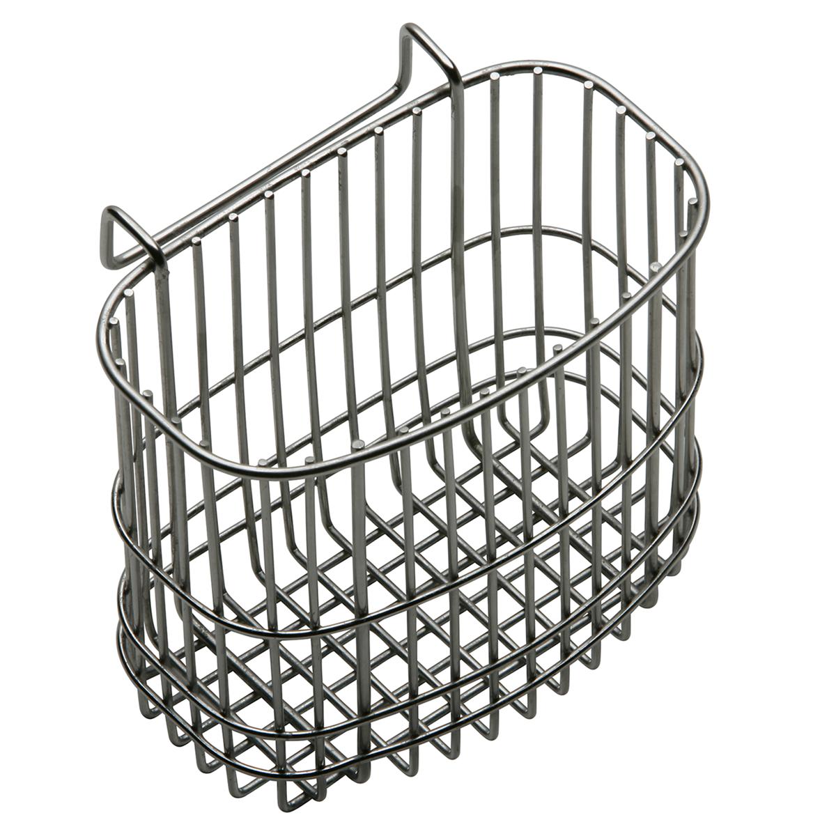 polished stainless steel utensil caddy