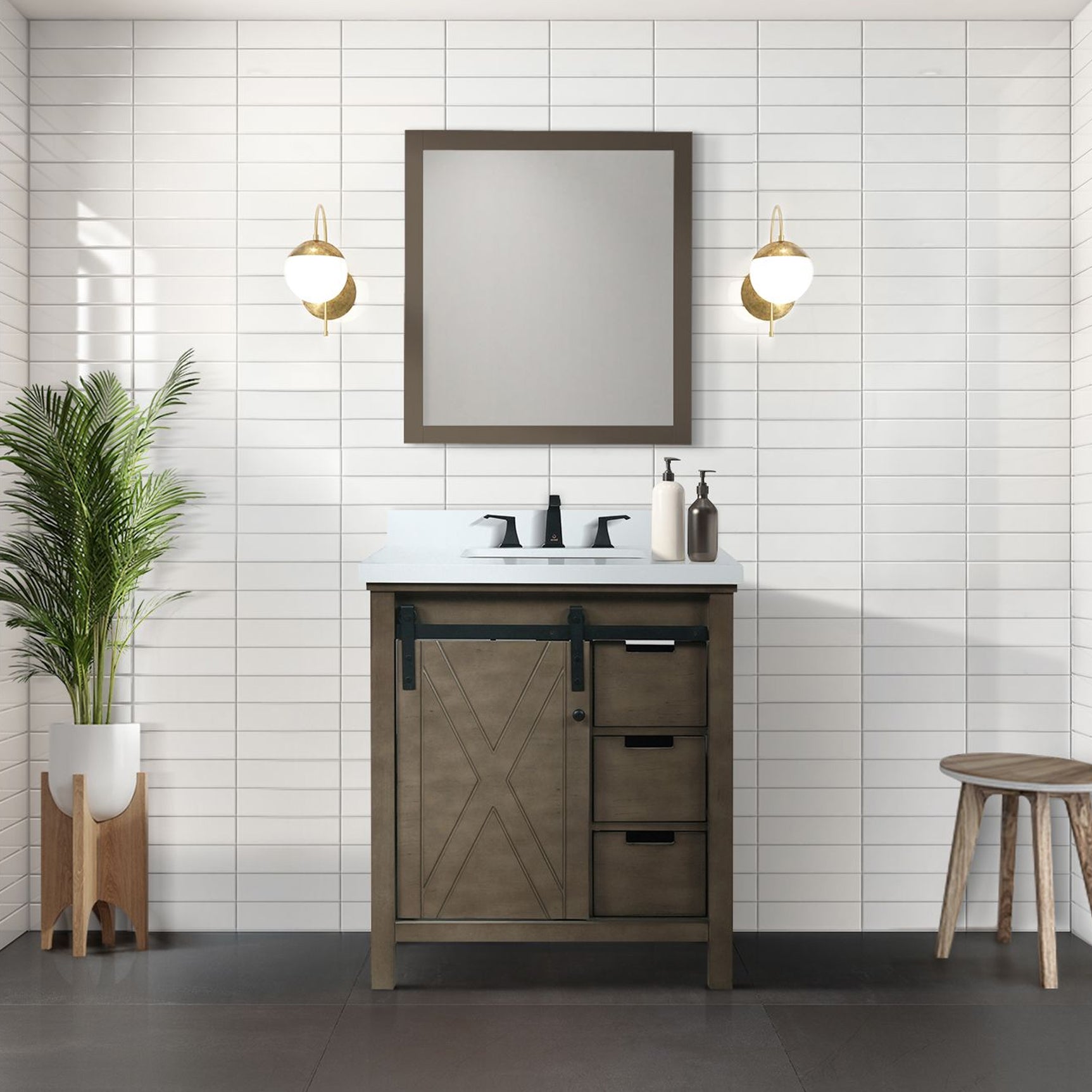 rustic brown vanity