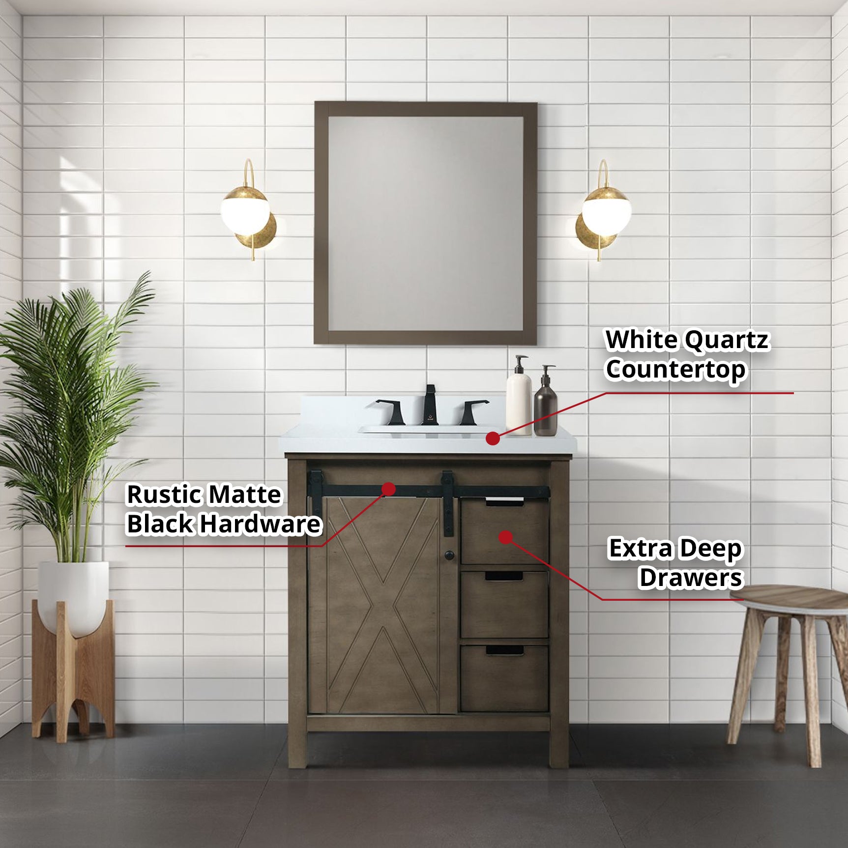 rustic brown vanity