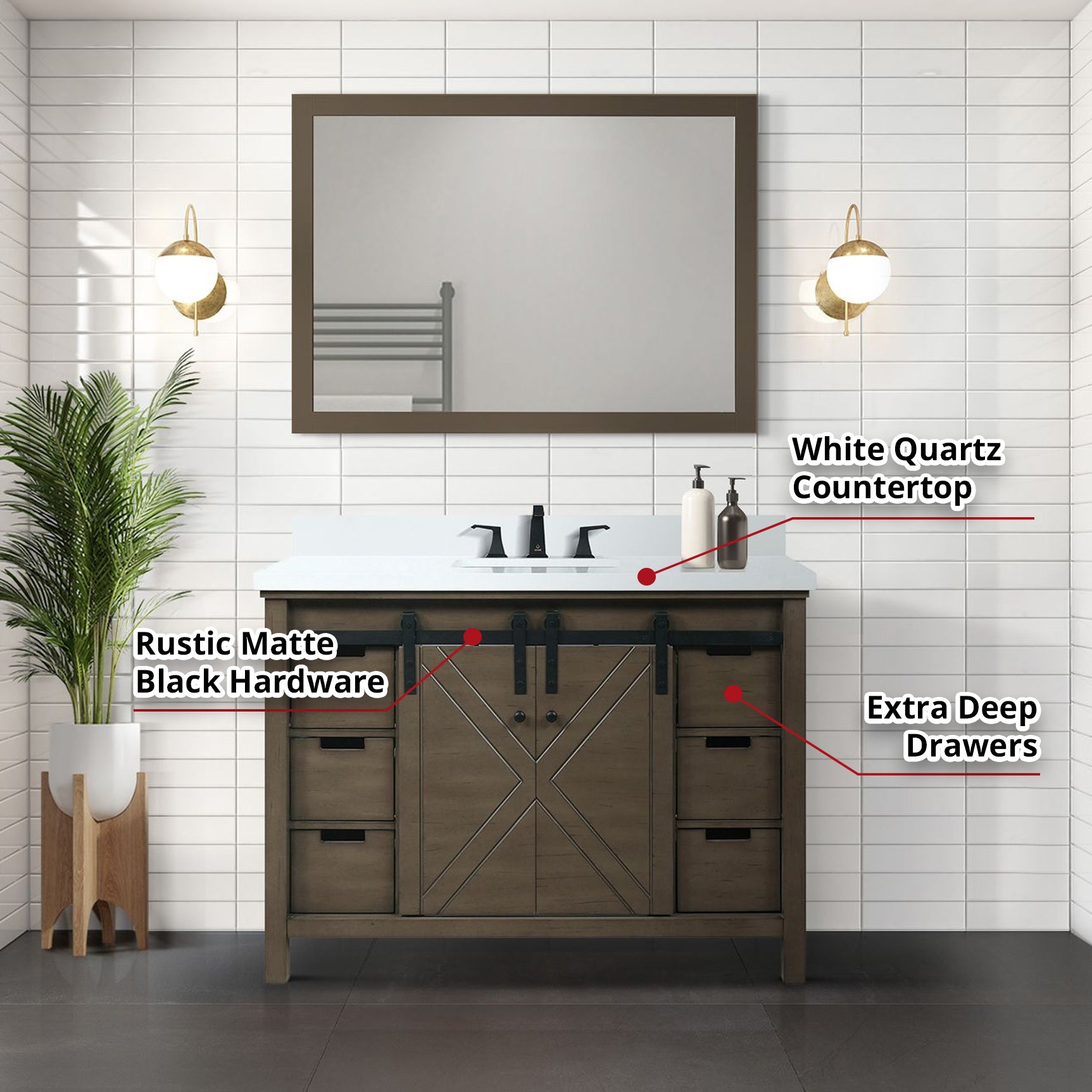 rustic brown vanity